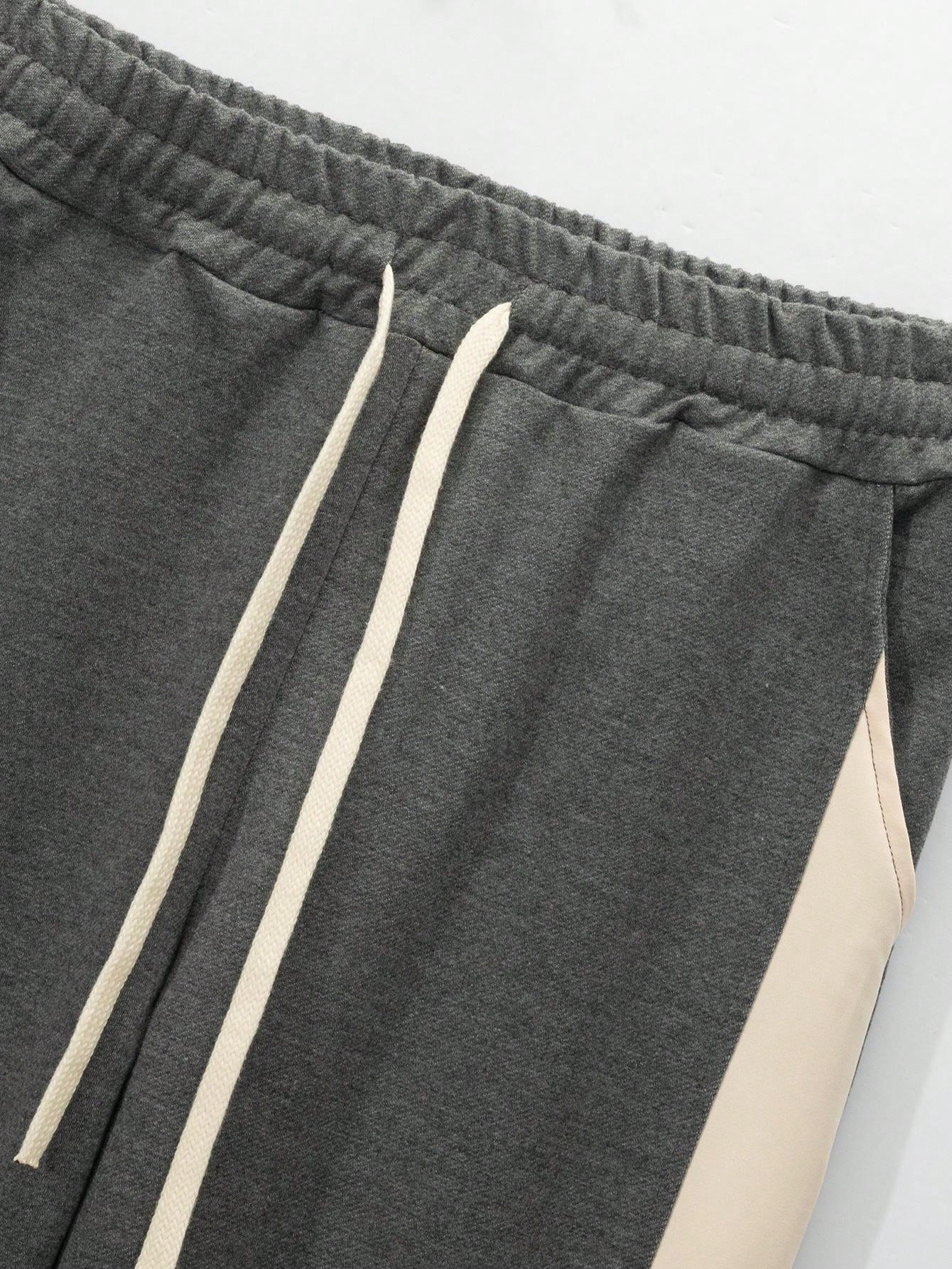 1 set Homme veste de baseball monobloc décontractée à col et pantalon, blocs de couleurs, 2 pièces, d'épaisseur moyenne, convient pour les voyages et l'usage quotidien