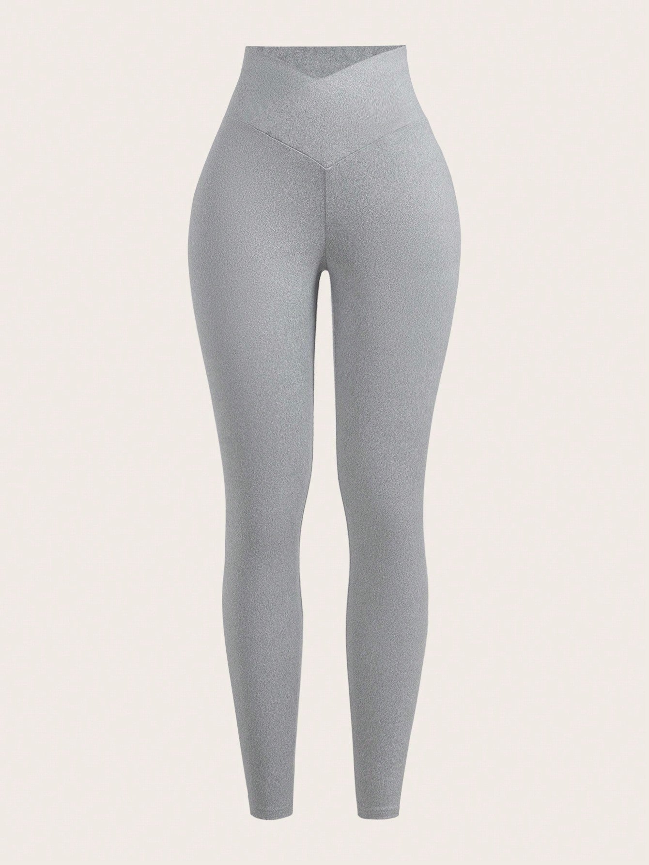 SHEIN EZwear Leggings décontracté moulants asymétriques taille étroite de couleur unie pour femmes