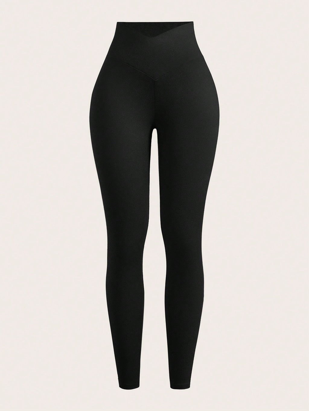 SHEIN EZwear Leggings décontracté moulants asymétriques taille étroite de couleur unie pour femmes