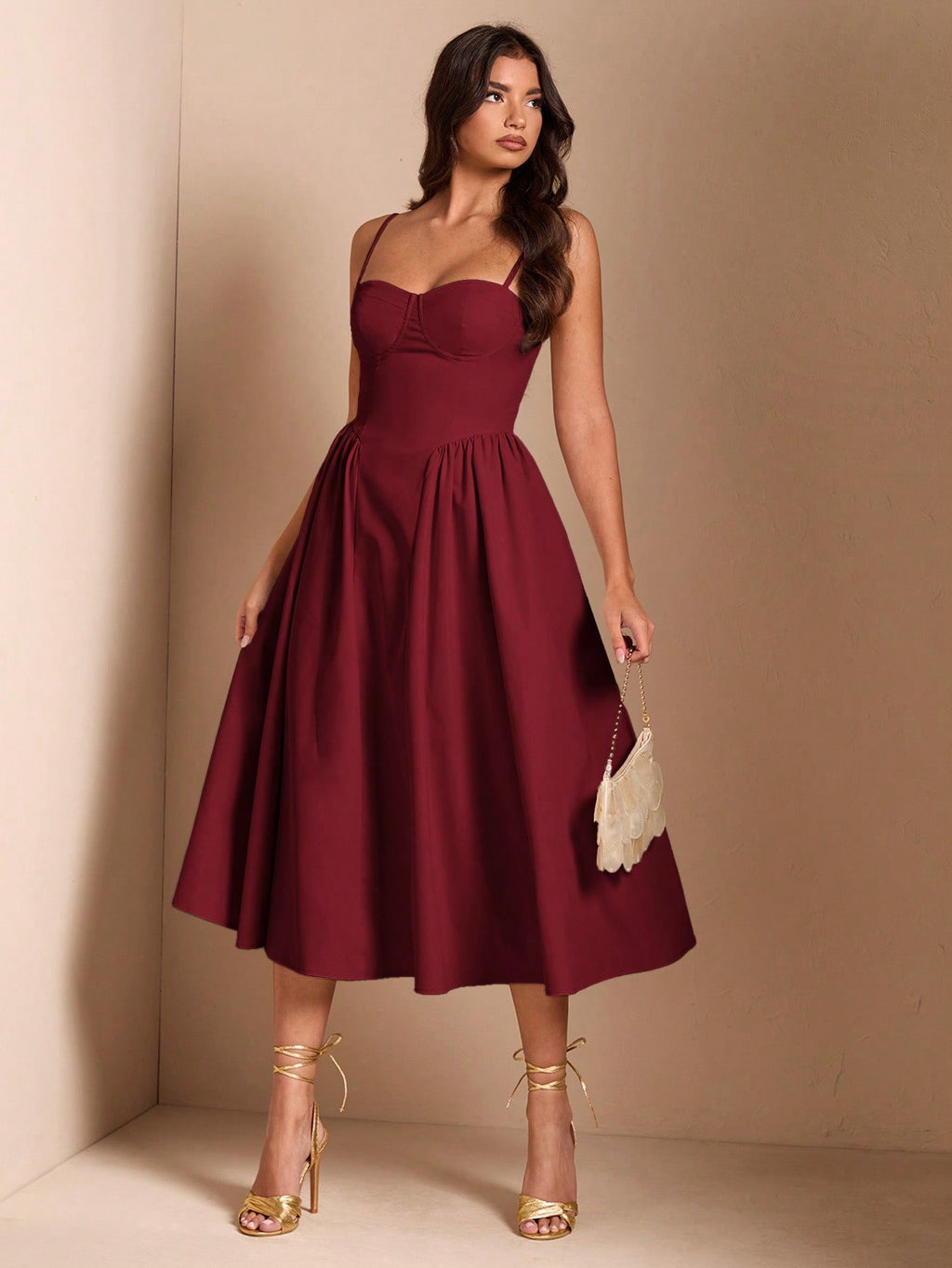SHEIN BAE Élégante robe longue en tulle pour femmes, convient pour les sorties décontractées, les sorties, les fêtes de boîte de nuit, la saison d'automne