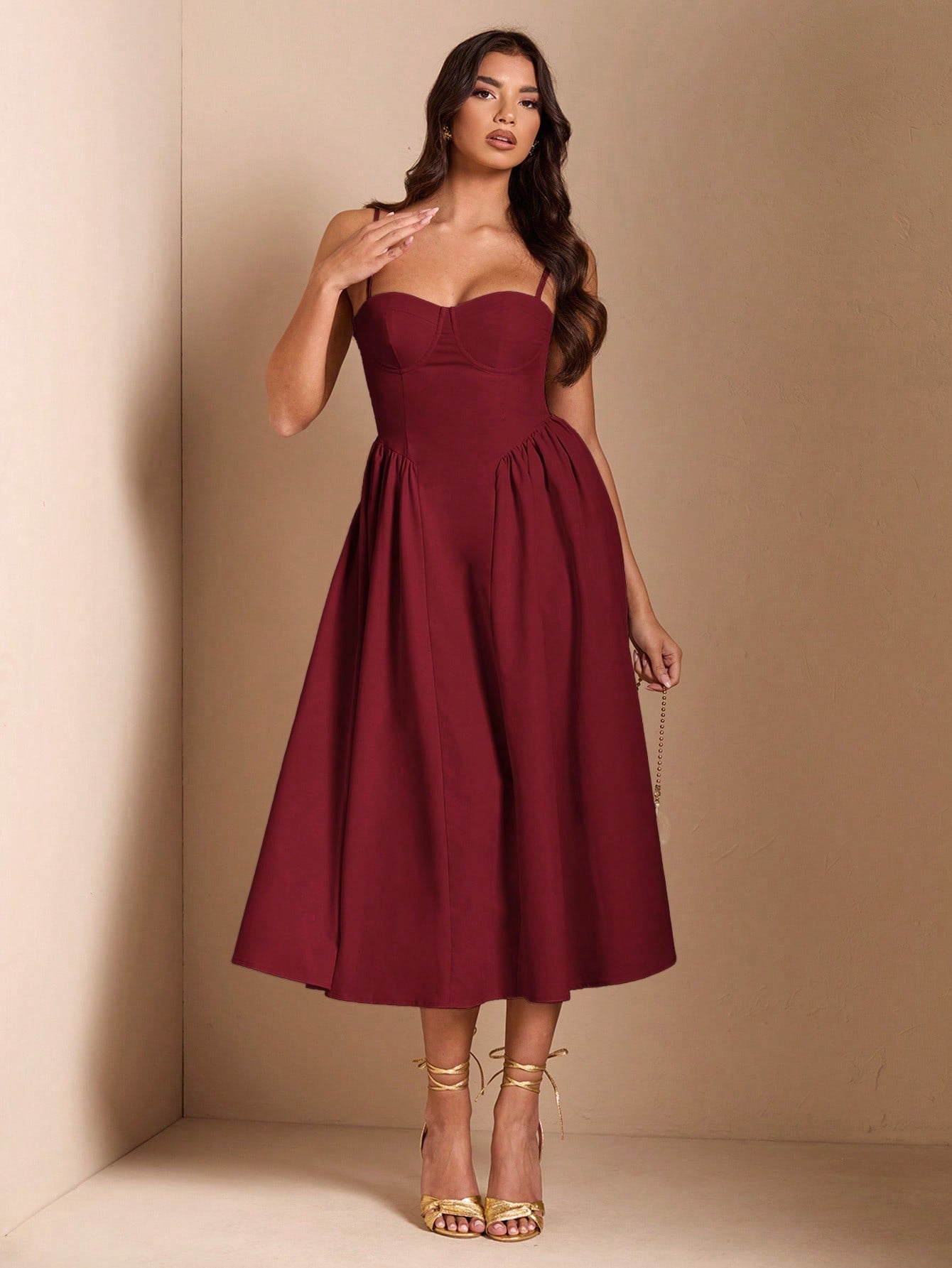 SHEIN BAE Élégante robe longue en tulle pour femmes, convient pour les sorties décontractées, les sorties, les fêtes de boîte de nuit, la saison d'automne