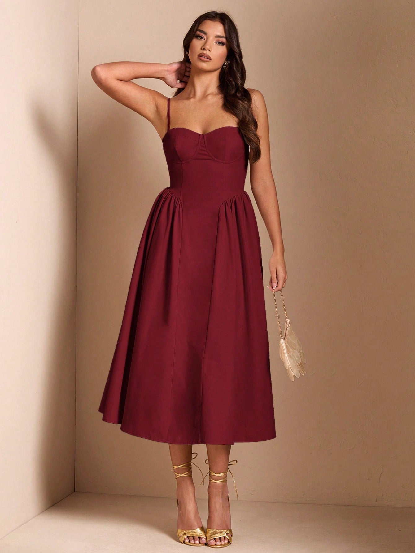 SHEIN BAE Élégante robe longue en tulle pour femmes, convient pour les sorties décontractées, les sorties, les fêtes de boîte de nuit, la saison d'automne