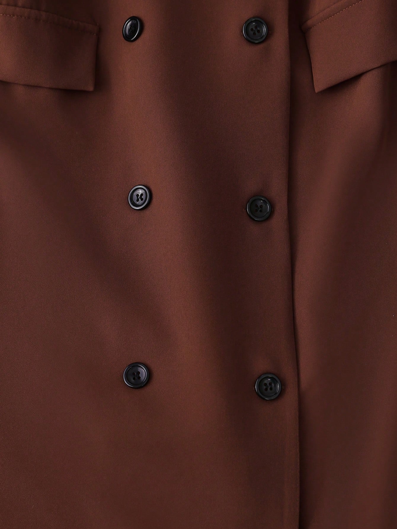 SHEIN Clasi Blazer sans manches à double boutonnage de couleur unie décontracté