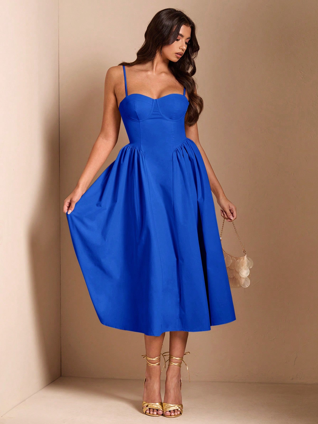 SHEIN BAE Élégante robe longue en tulle pour femmes, convient pour les sorties décontractées, les sorties, les fêtes de boîte de nuit, la saison d'automne