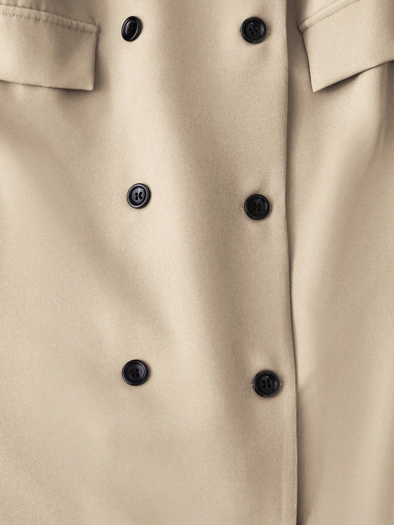 SHEIN Clasi Blazer sans manches à double boutonnage de couleur unie décontracté