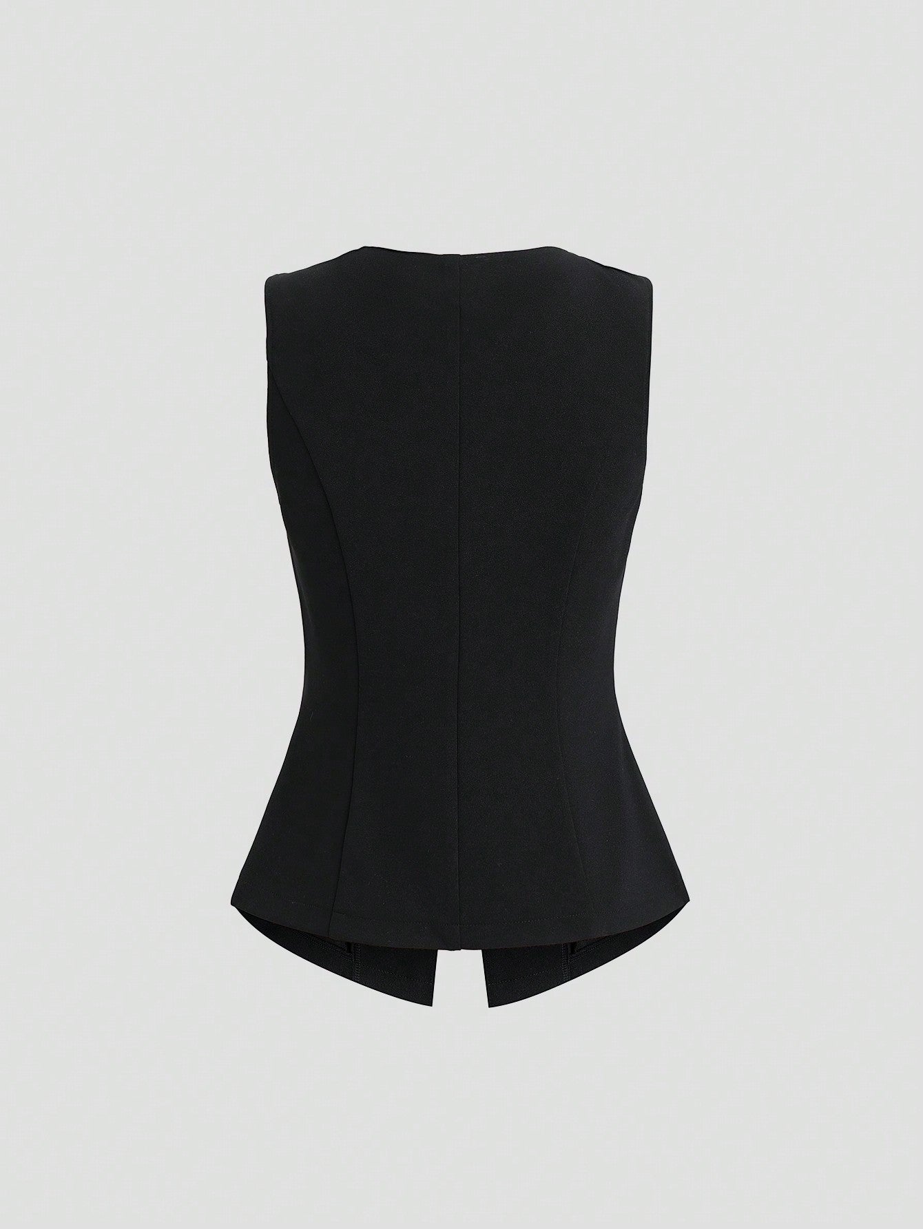 Sweetra Blazer sans manches basique de style français pour femmes avec boutons en métal, fin