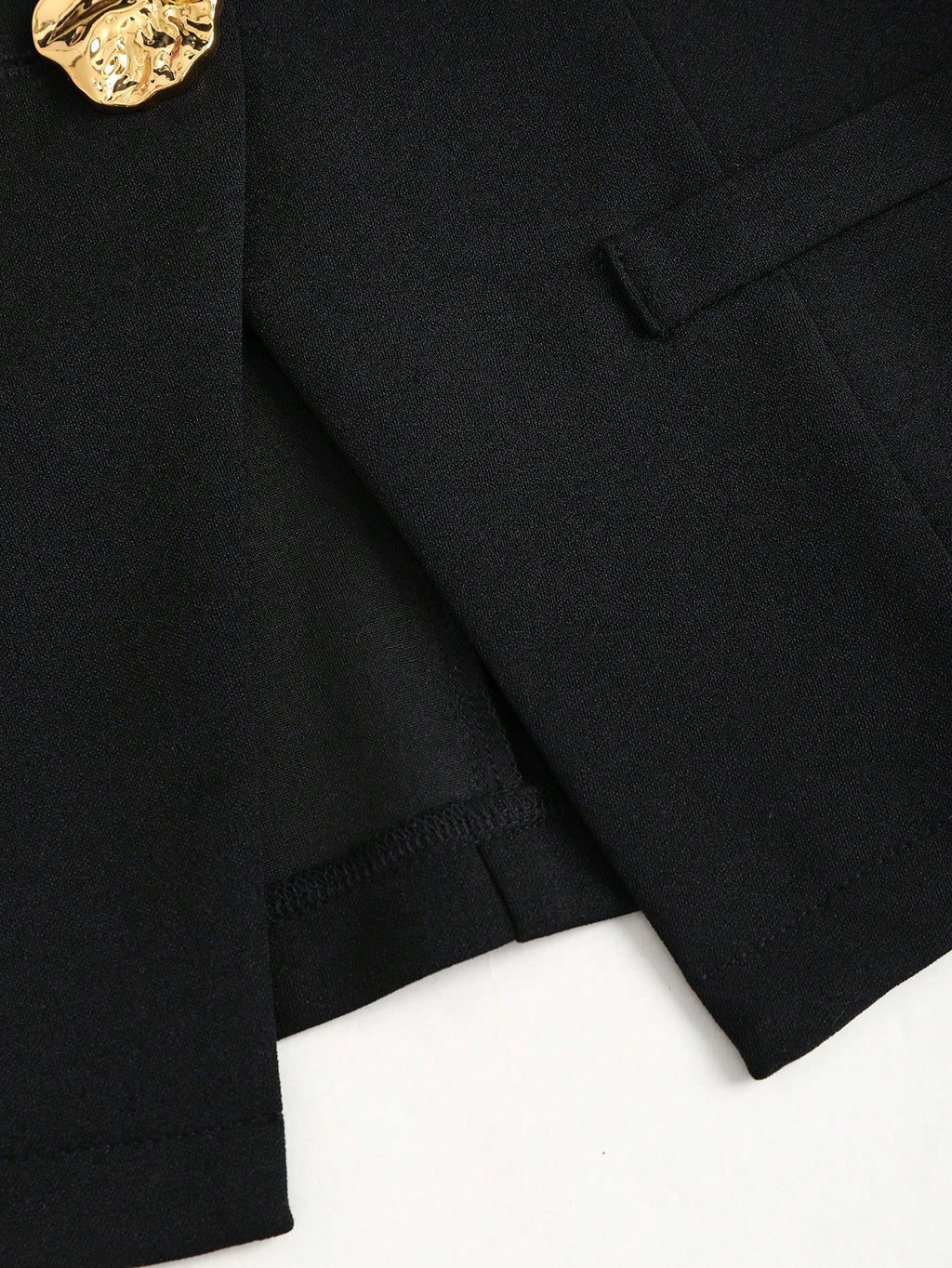 Sweetra Blazer sans manches basique de style français pour femmes avec boutons en métal, fin