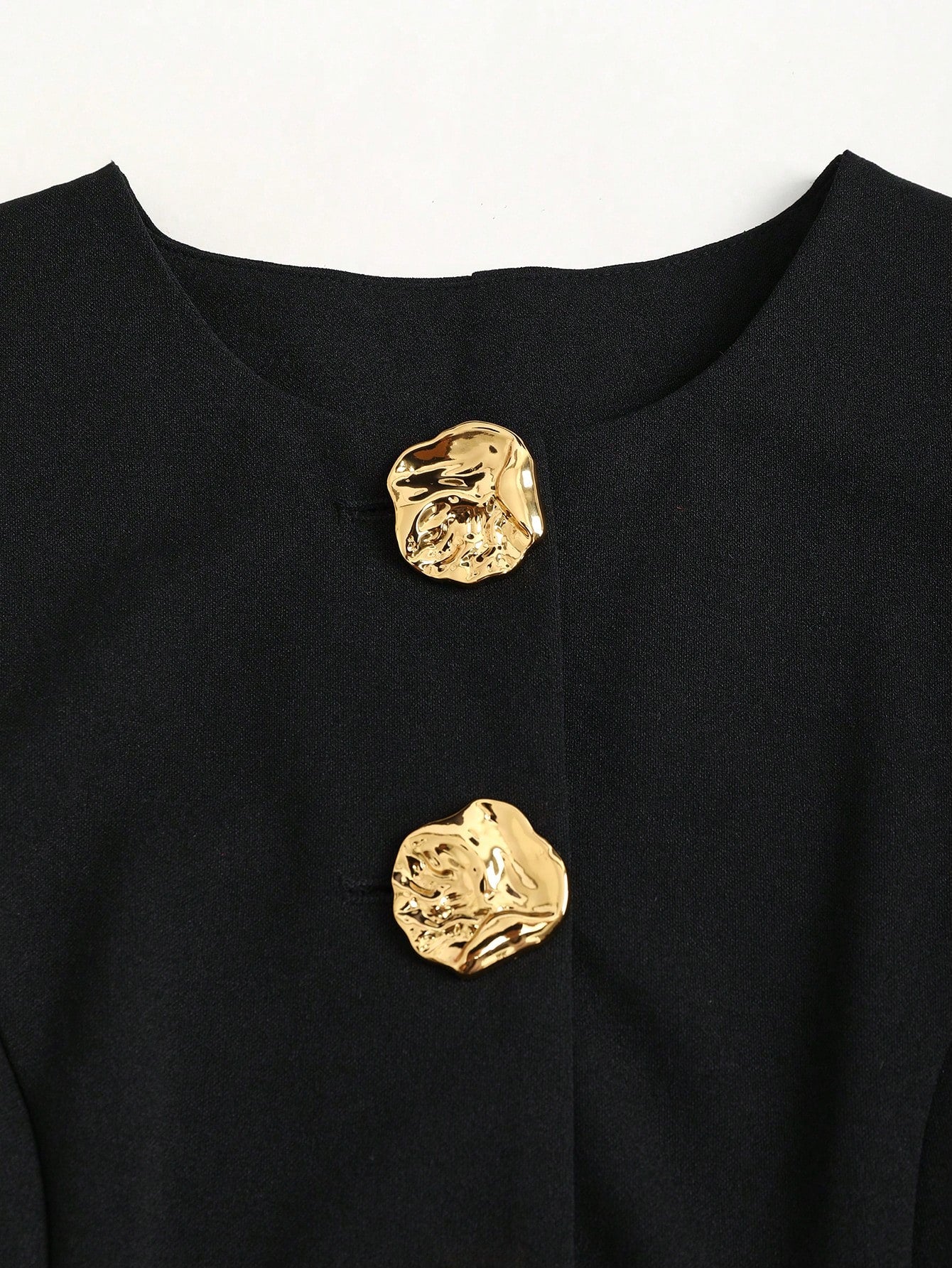 Sweetra Blazer sans manches basique de style français pour femmes avec boutons en métal, fin