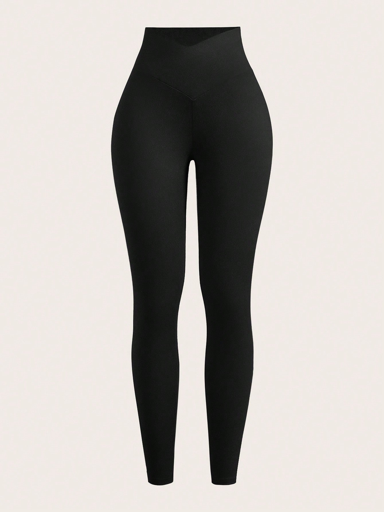 SHEIN EZwear Leggings décontracté moulants asymétriques taille étroite de couleur unie pour femmes
