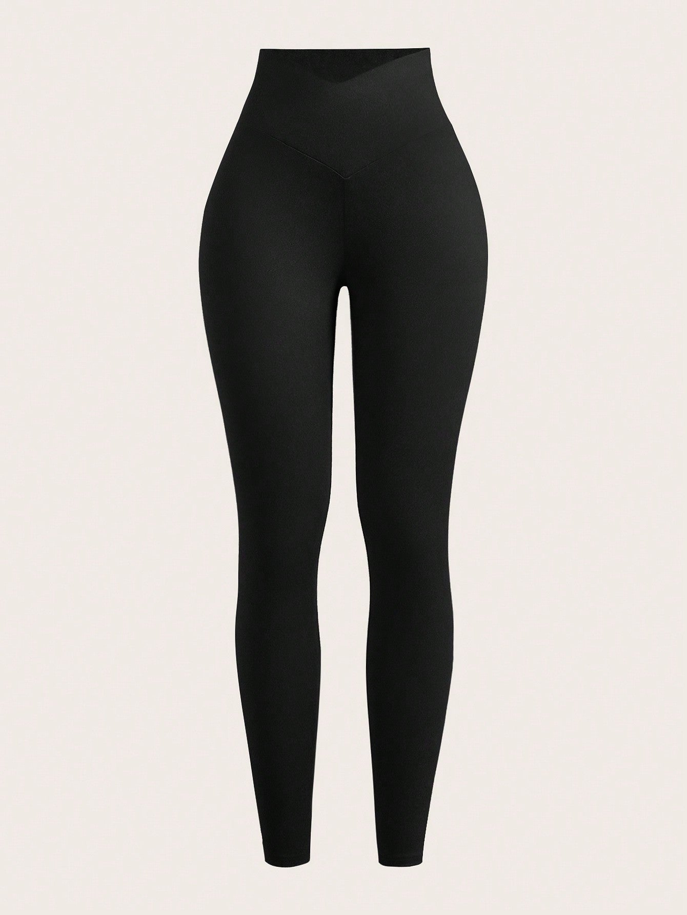 SHEIN EZwear Leggings décontracté moulants asymétriques taille étroite de couleur unie pour femmes