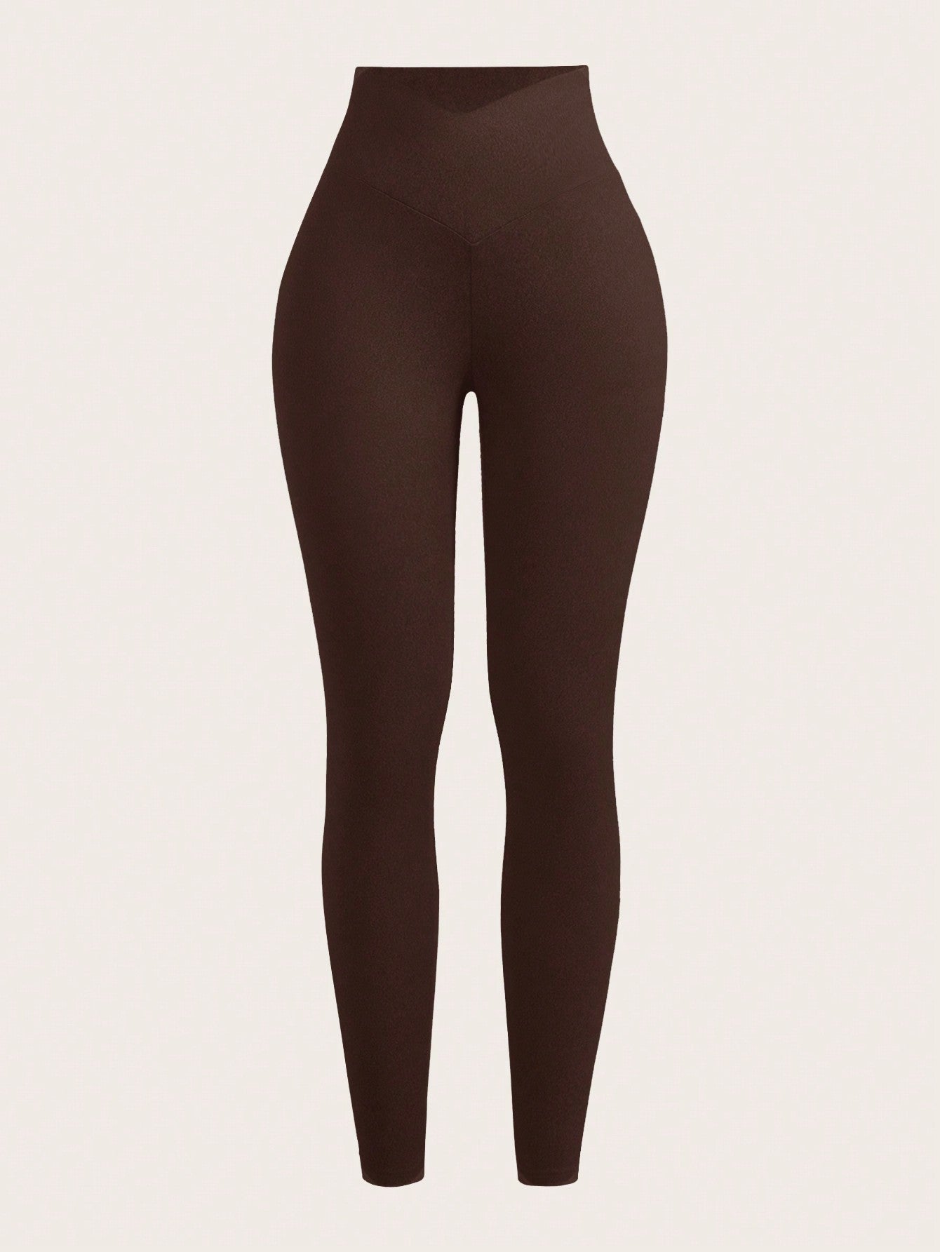 SHEIN EZwear Leggings décontracté moulants asymétriques taille étroite de couleur unie pour femmes