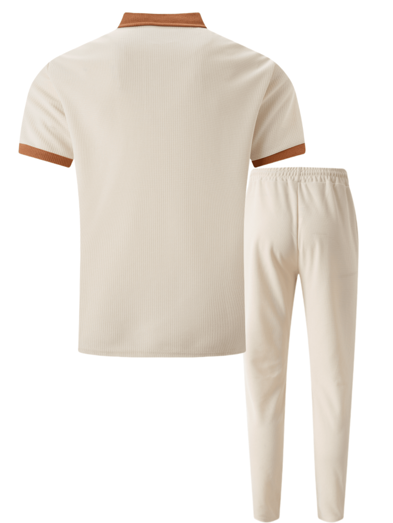 2 pièces Ensemble de sport pour homme, polo à manches courtes casual + pantalon long