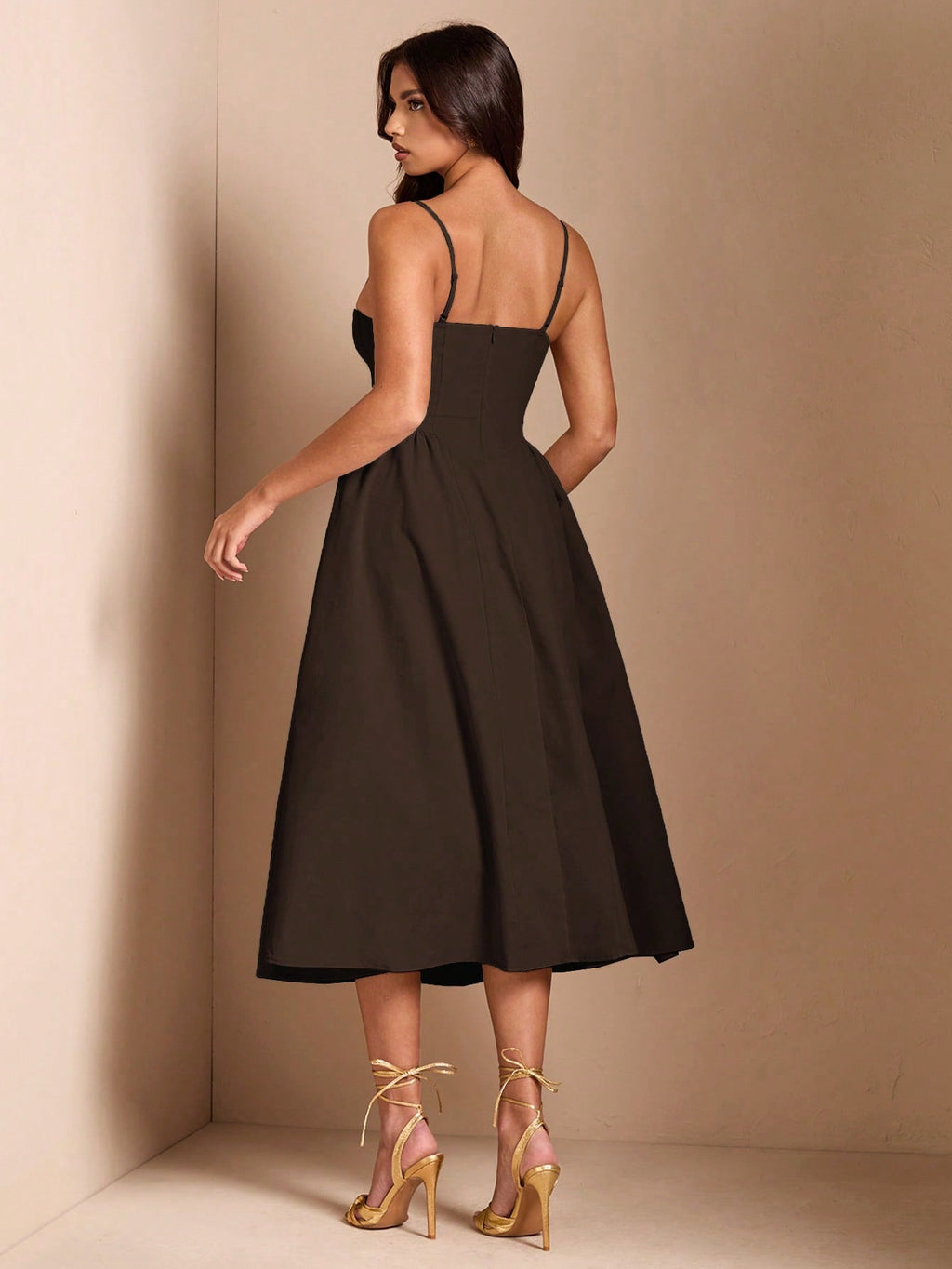 SHEIN BAE Élégante robe longue en tulle pour femmes, convient pour les sorties décontractées, les sorties, les fêtes de boîte de nuit, la saison d'automne