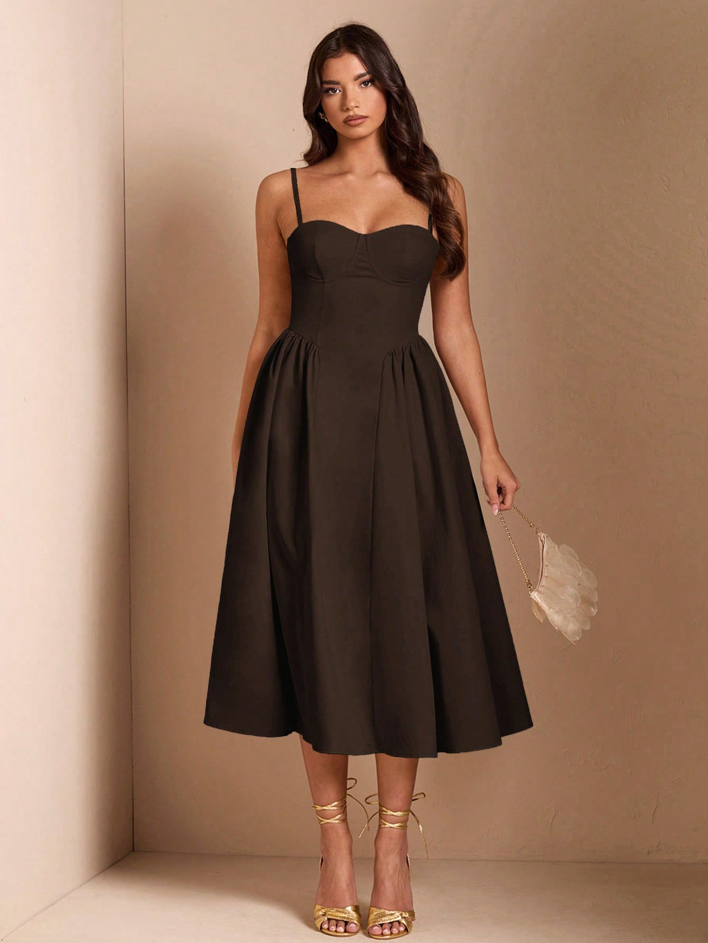 SHEIN BAE Élégante robe longue en tulle pour femmes, convient pour les sorties décontractées, les sorties, les fêtes de boîte de nuit, la saison d'automne