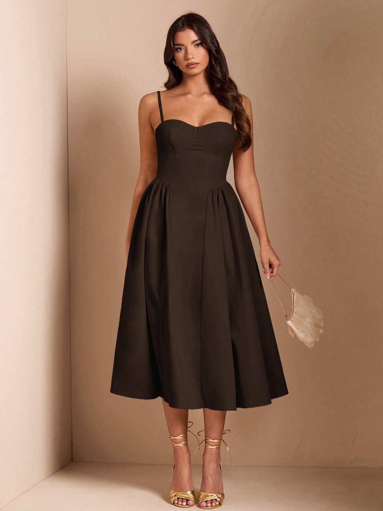 SHEIN BAE Élégante robe longue en tulle pour femmes, convient pour les sorties décontractées, les sorties, les fêtes de boîte de nuit, la saison d'automne
