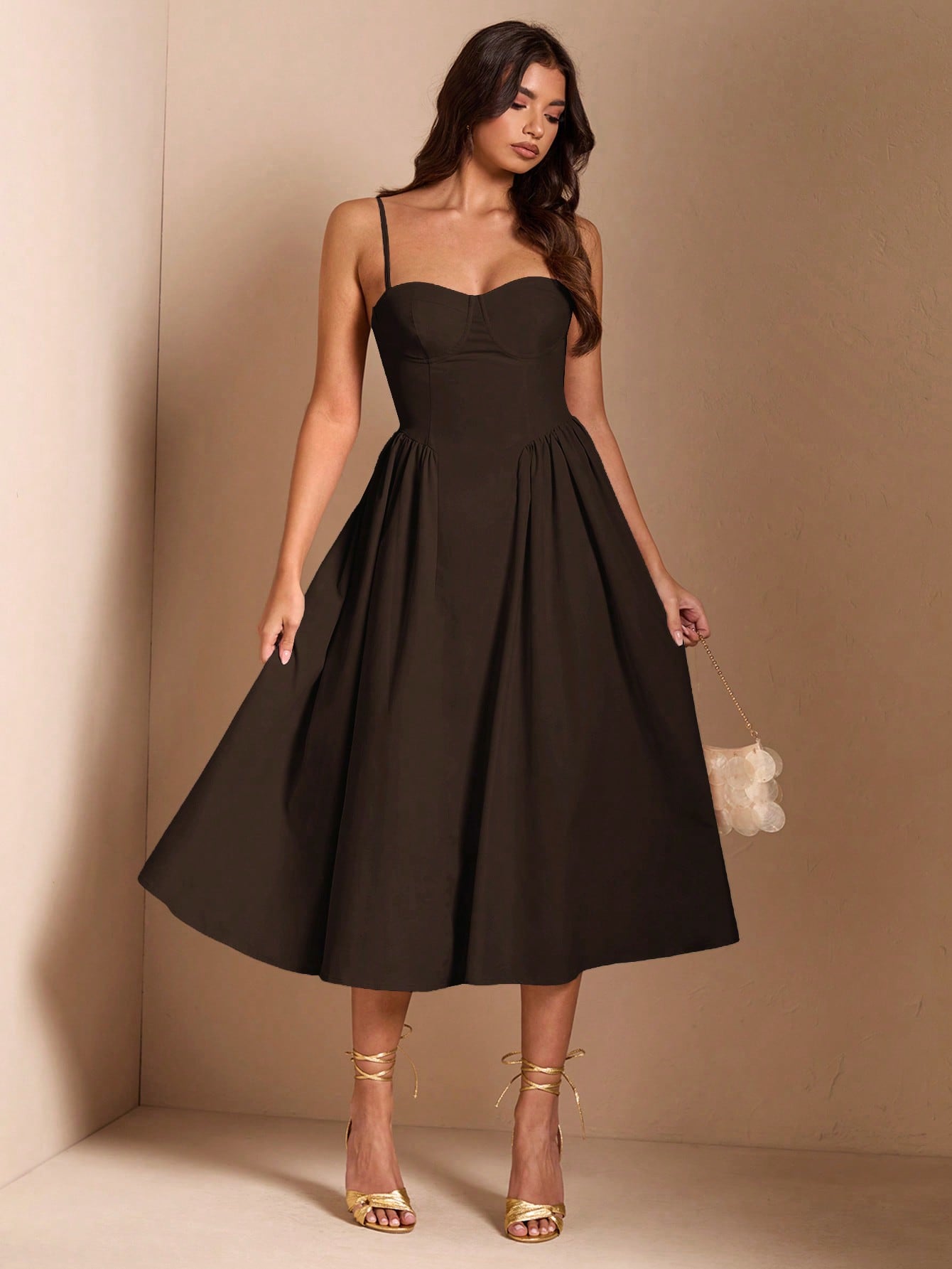 SHEIN BAE Élégante robe longue en tulle pour femmes, convient pour les sorties décontractées, les sorties, les fêtes de boîte de nuit, la saison d'automne