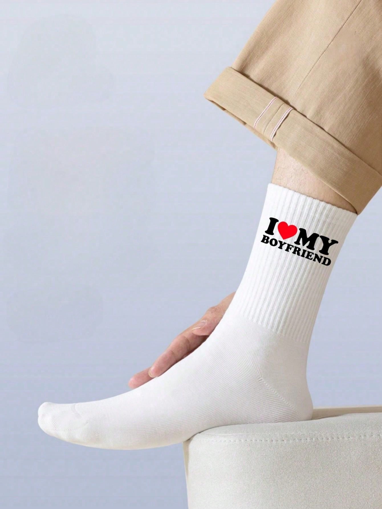2 paires de chaussettes d'équipage pour couple, motif cœur blanc, minimaliste et , mignon et confortable, absorbant l'humidité, retour à l'école