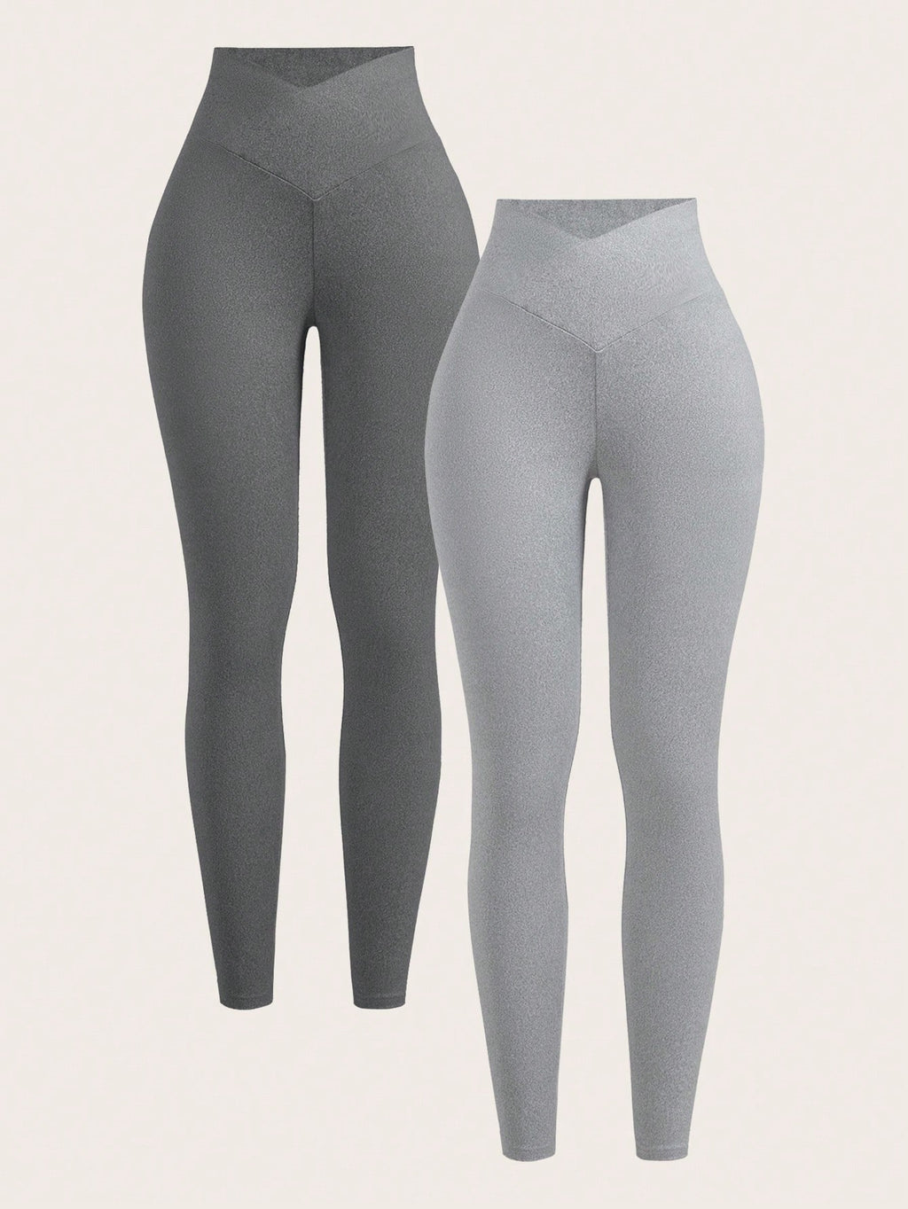SHEIN EZwear Leggings décontracté moulants asymétriques taille étroite de couleur unie pour femmes