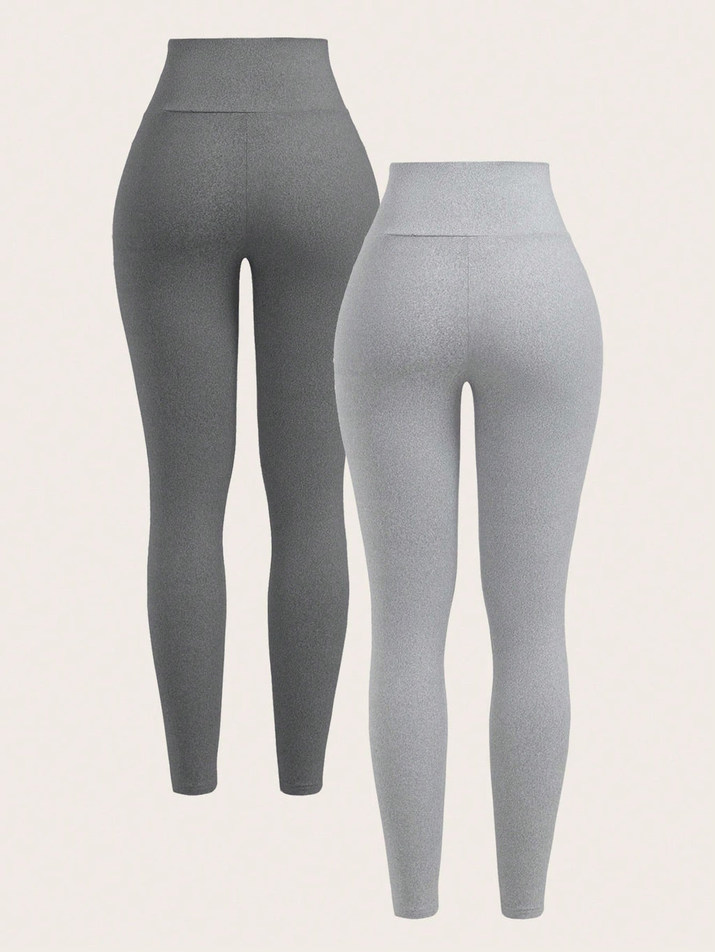 SHEIN EZwear Leggings décontracté moulants asymétriques taille étroite de couleur unie pour femmes