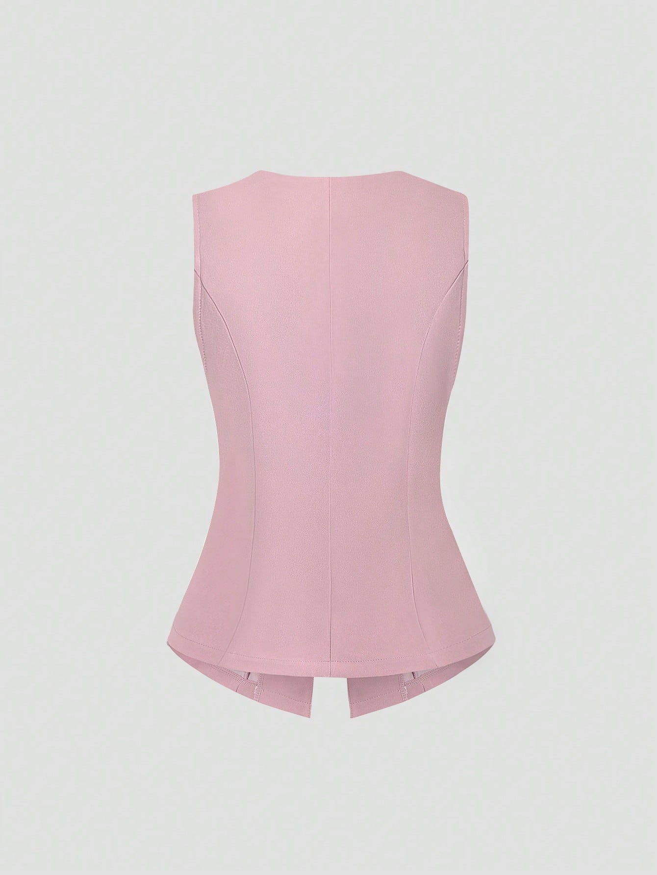 Sweetra Blazer sans manches basique de style français pour femmes avec boutons en métal, fin