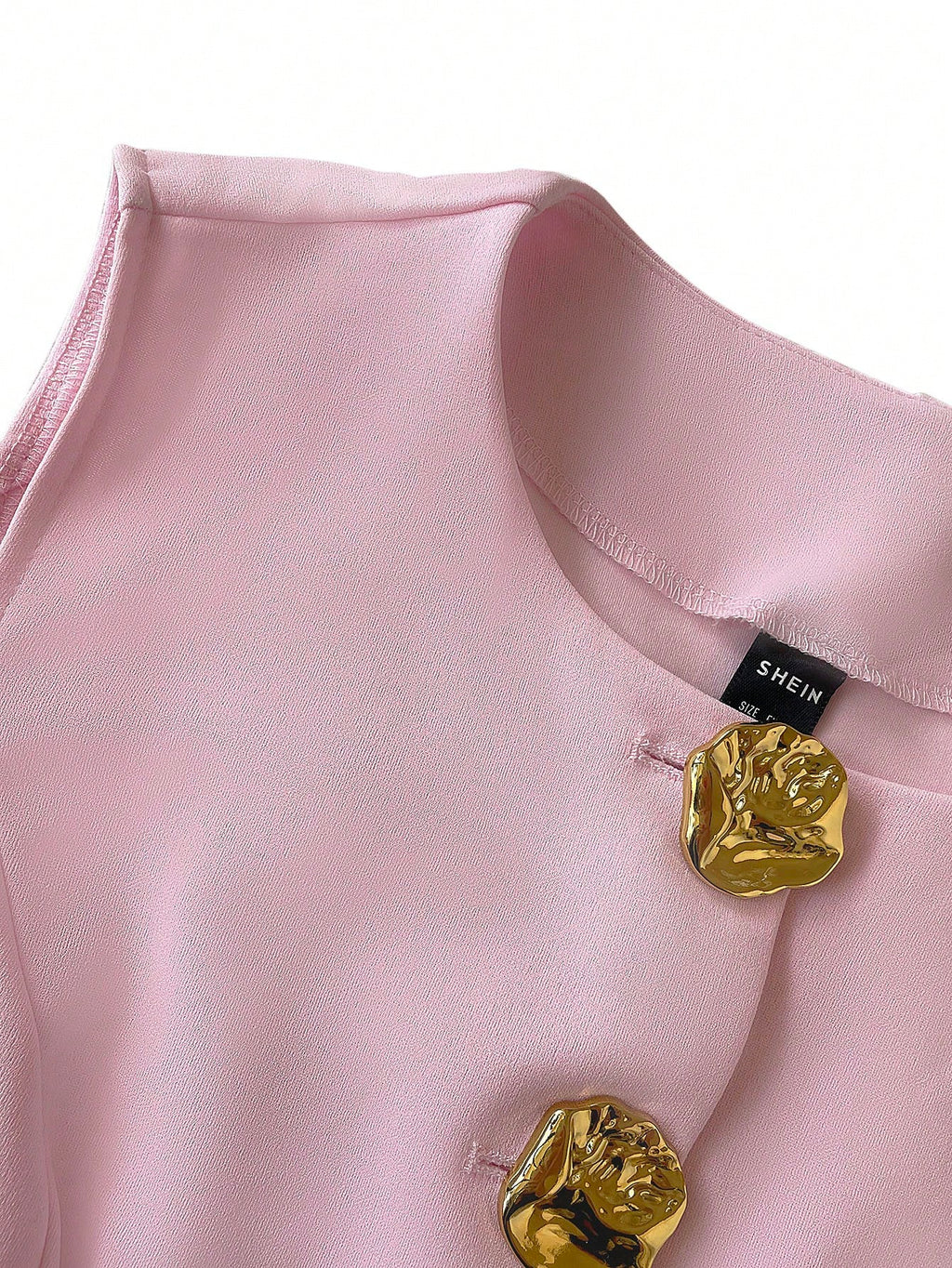 Sweetra Blazer sans manches basique de style français pour femmes avec boutons en métal, fin