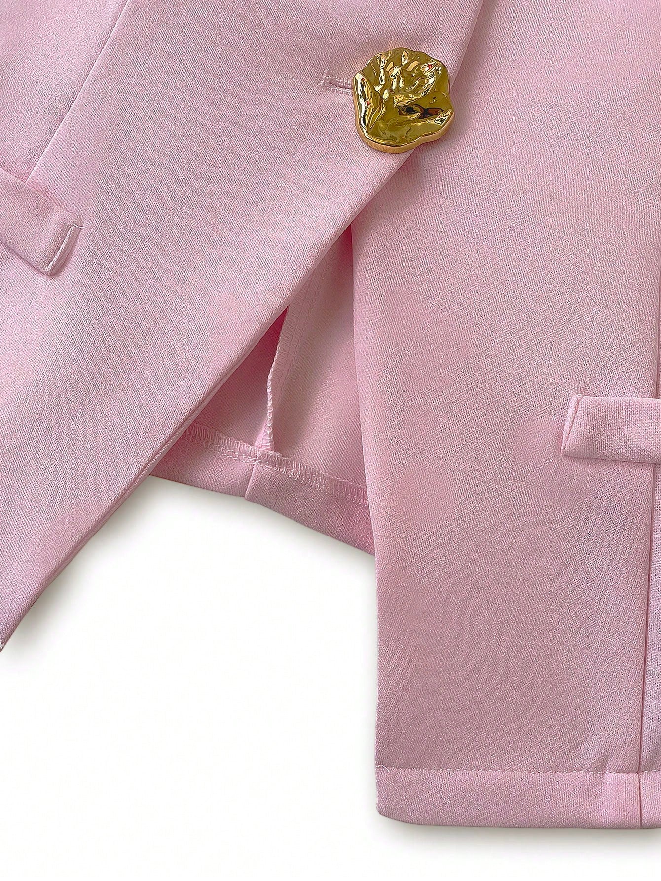 Sweetra Blazer sans manches basique de style français pour femmes avec boutons en métal, fin