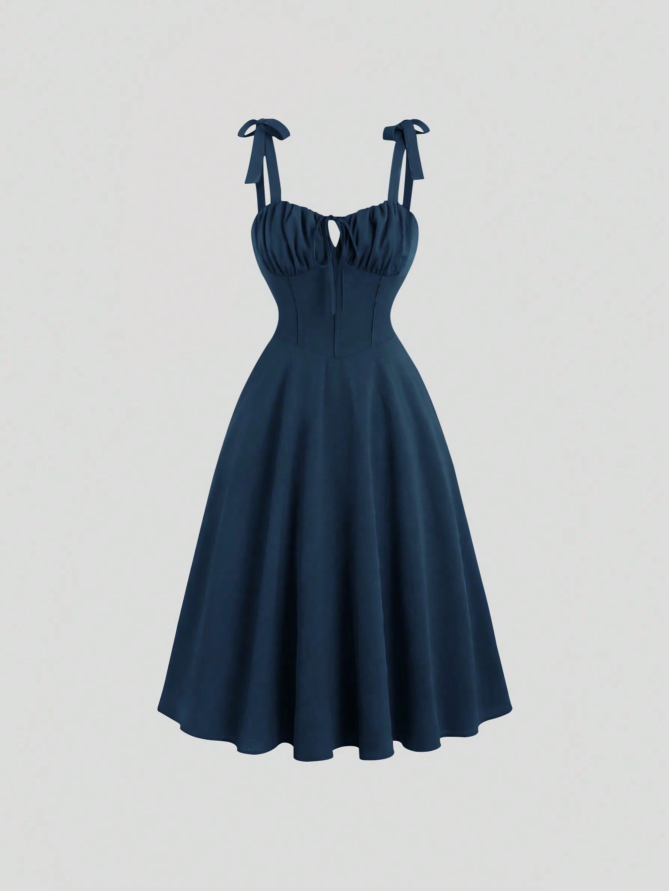 Sweetra Robe cache-cœur à lacets sans dos de couleur unie avec taille marquée, couleur bordeaux, tenue pour femme