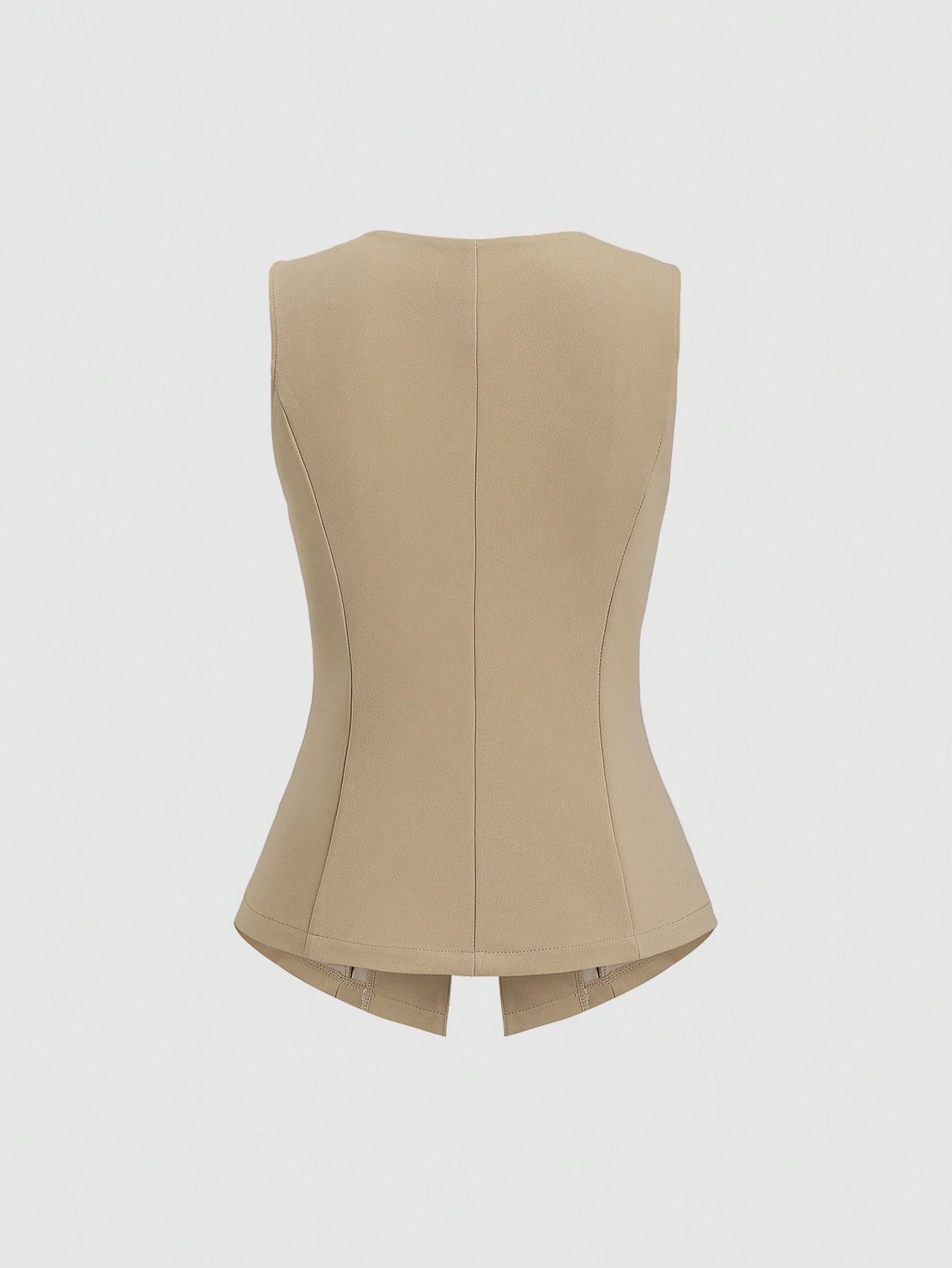 Sweetra Blazer sans manches basique de style français pour femmes avec boutons en métal, fin