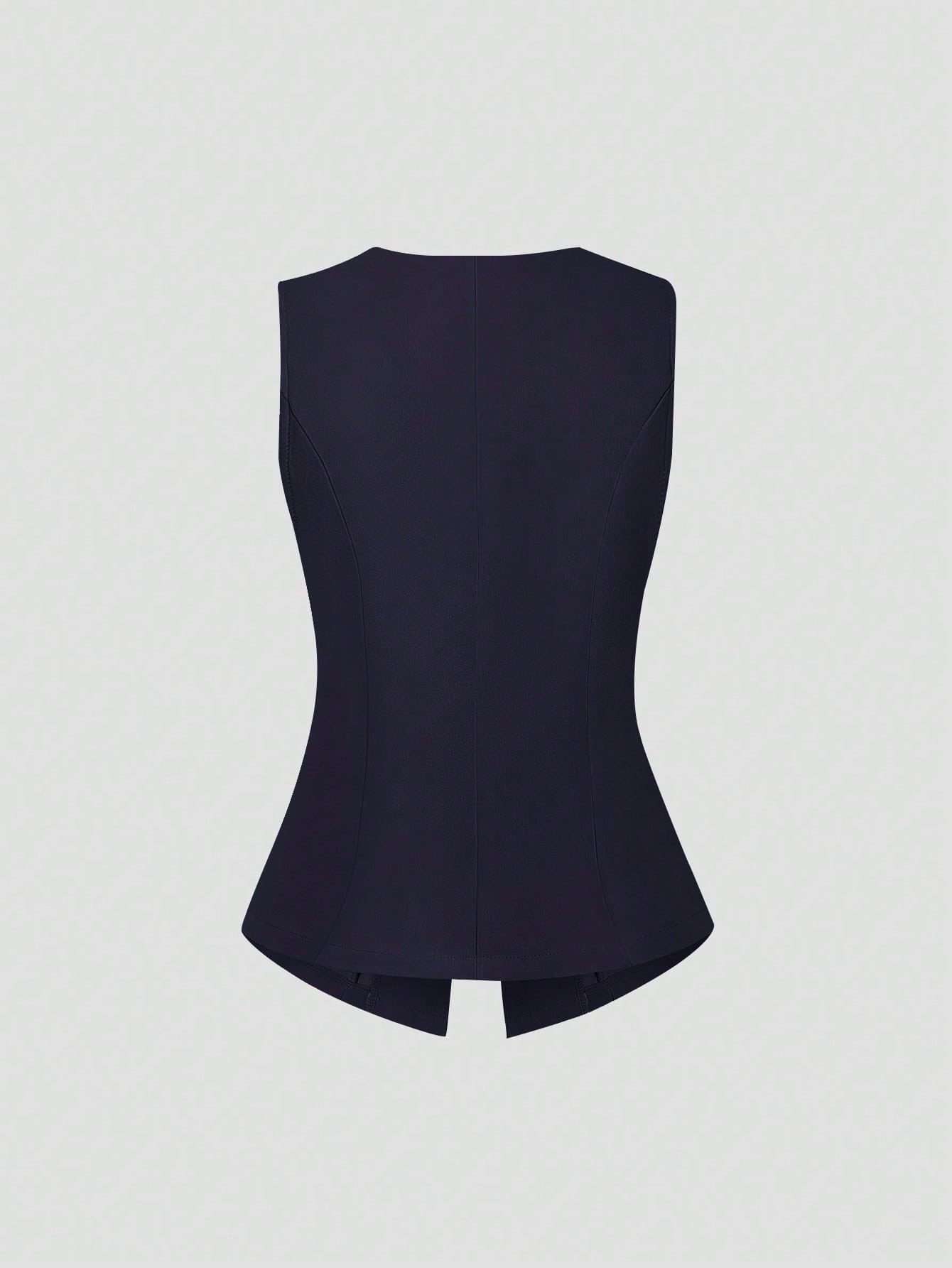 Sweetra Blazer sans manches basique de style français pour femmes avec boutons en métal, fin