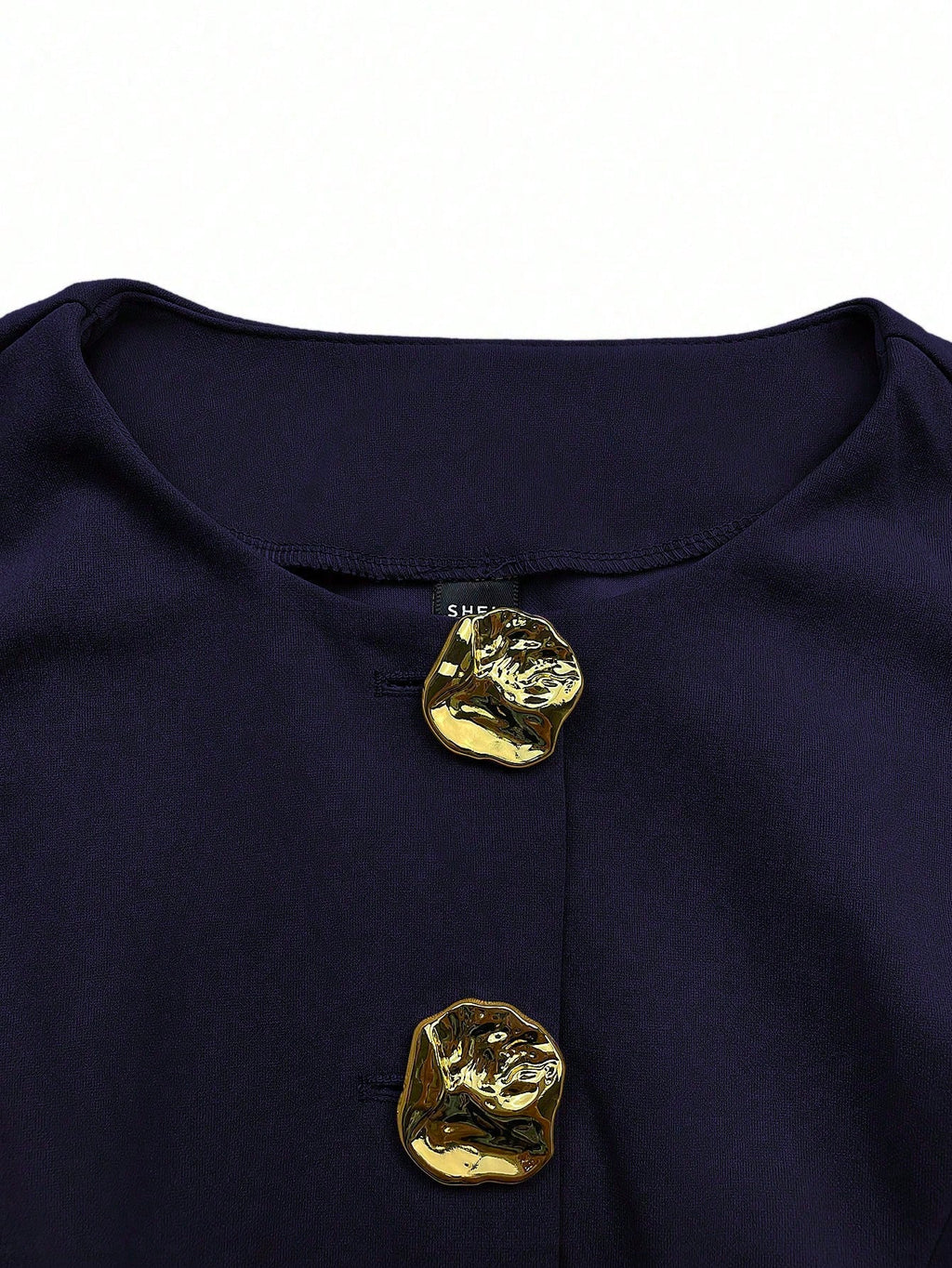 Sweetra Blazer sans manches basique de style français pour femmes avec boutons en métal, fin