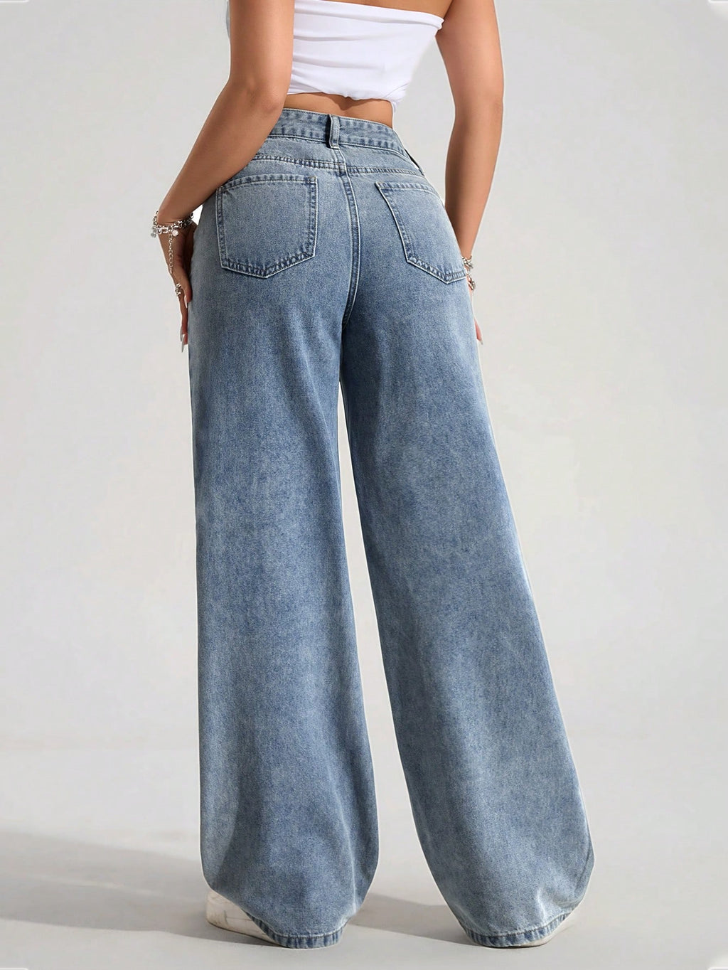 SHEIN EZwear Jean Droit Taille Haute
