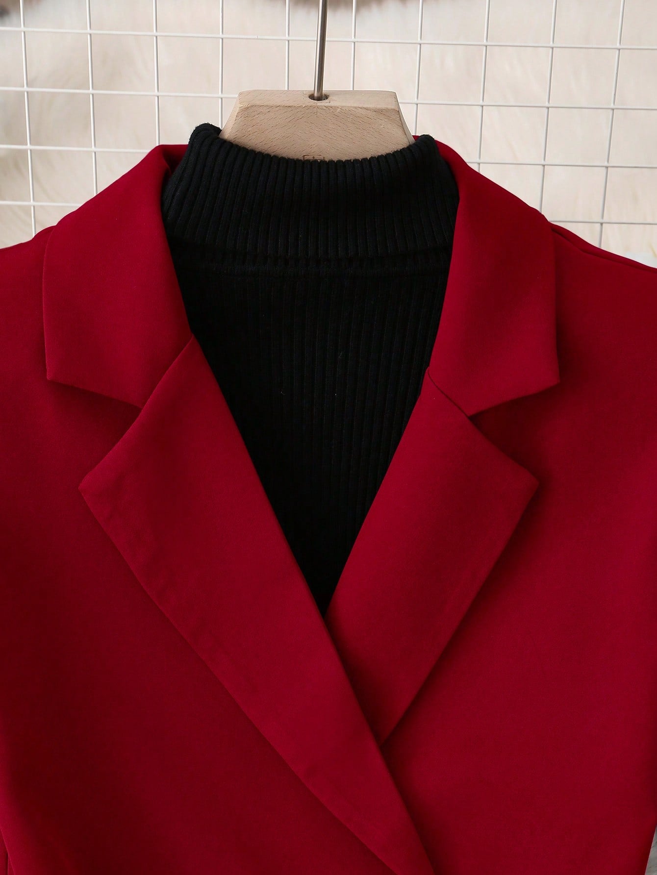 SHEIN Clasi Blazer sans manches à double boutonnage de couleur unie décontracté
