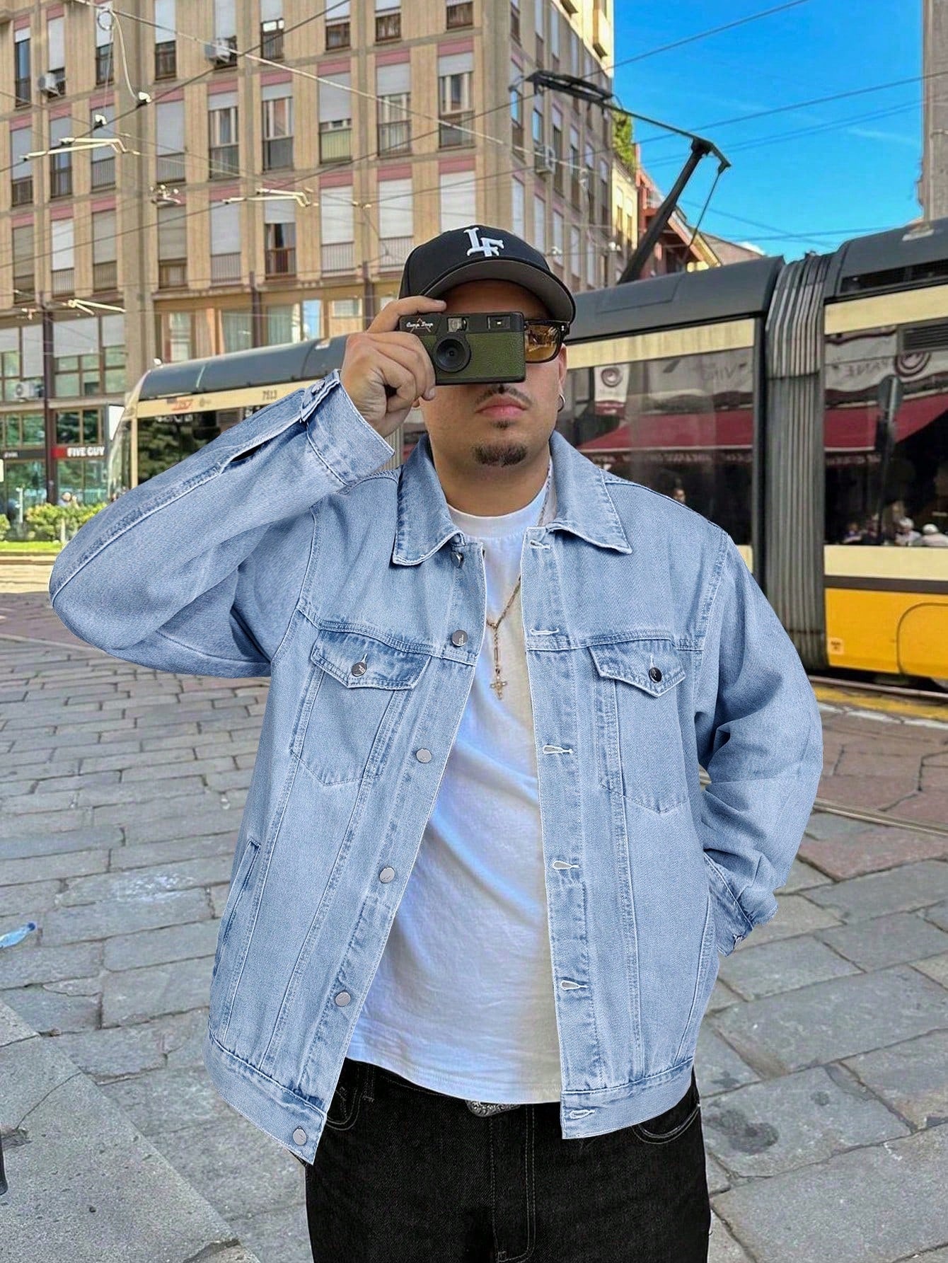 Veste en jean décontractée et pour hommes, style streetwear polyvalent et sportif pour étudiant