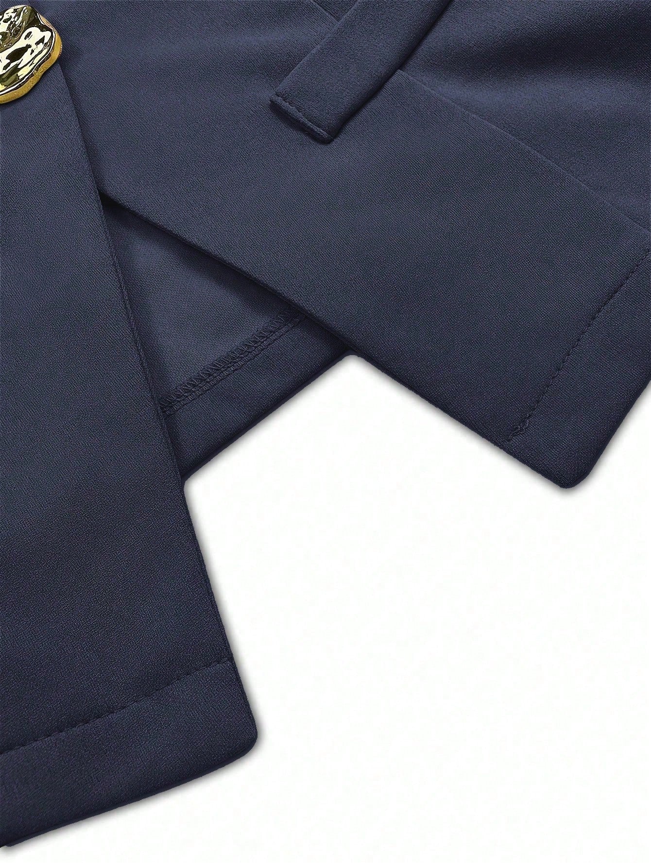 Sweetra Blazer sans manches basique de style français pour femmes avec boutons en métal, fin