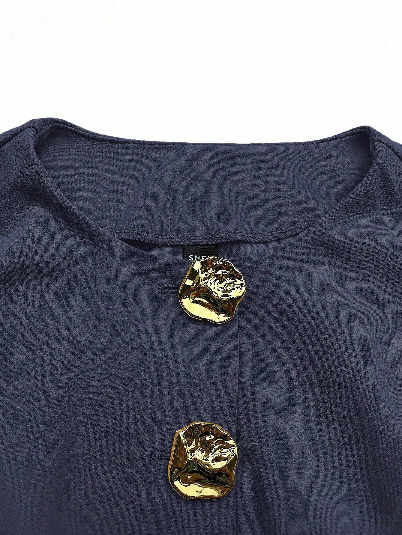 Sweetra Blazer sans manches basique de style français pour femmes avec boutons en métal, fin