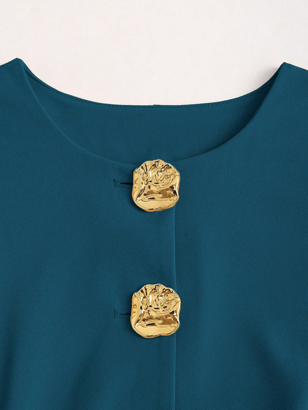Sweetra Blazer sans manches basique de style français pour femmes avec boutons en métal, fin