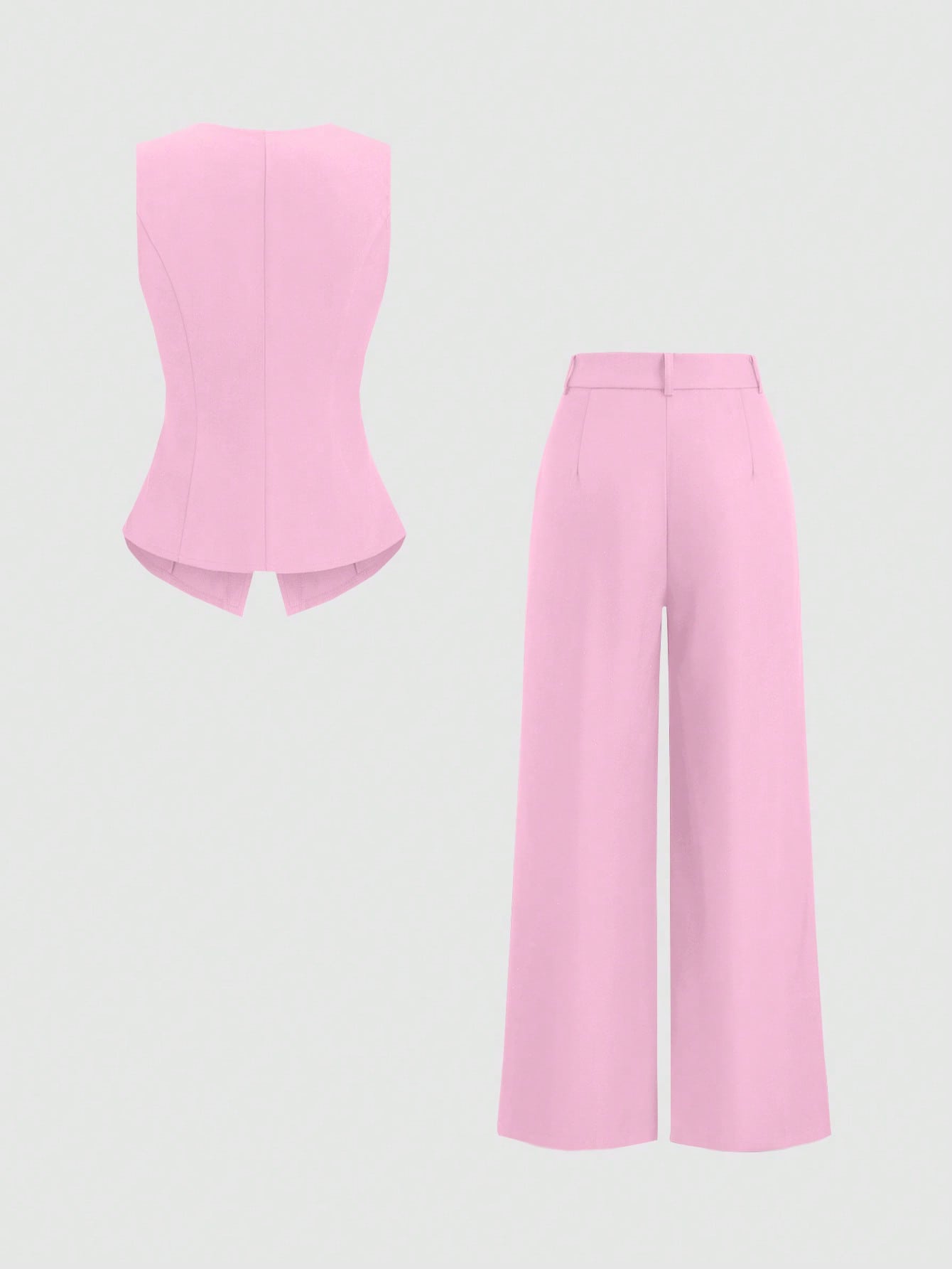 Sweetra Ensemble 2 pièces pour femmes, composé d'un gilet croisé et d'un pantalon large plissé