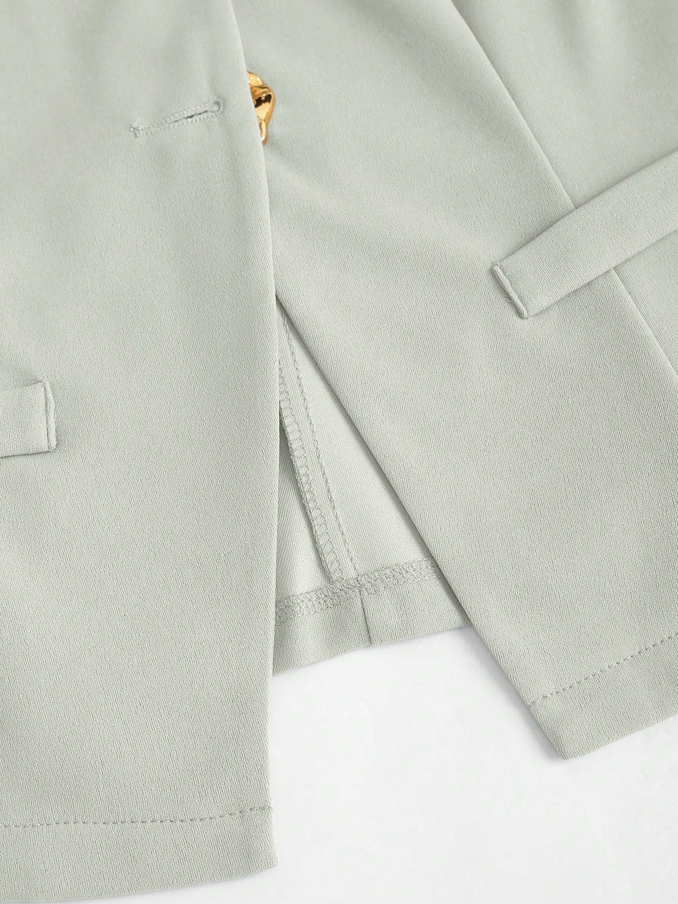 Sweetra Blazer sans manches basique de style français pour femmes avec boutons en métal, fin
