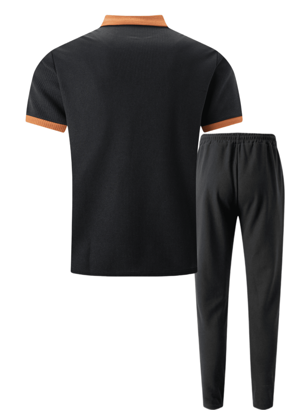 2 pièces Ensemble de sport pour homme, polo à manches courtes casual + pantalon long