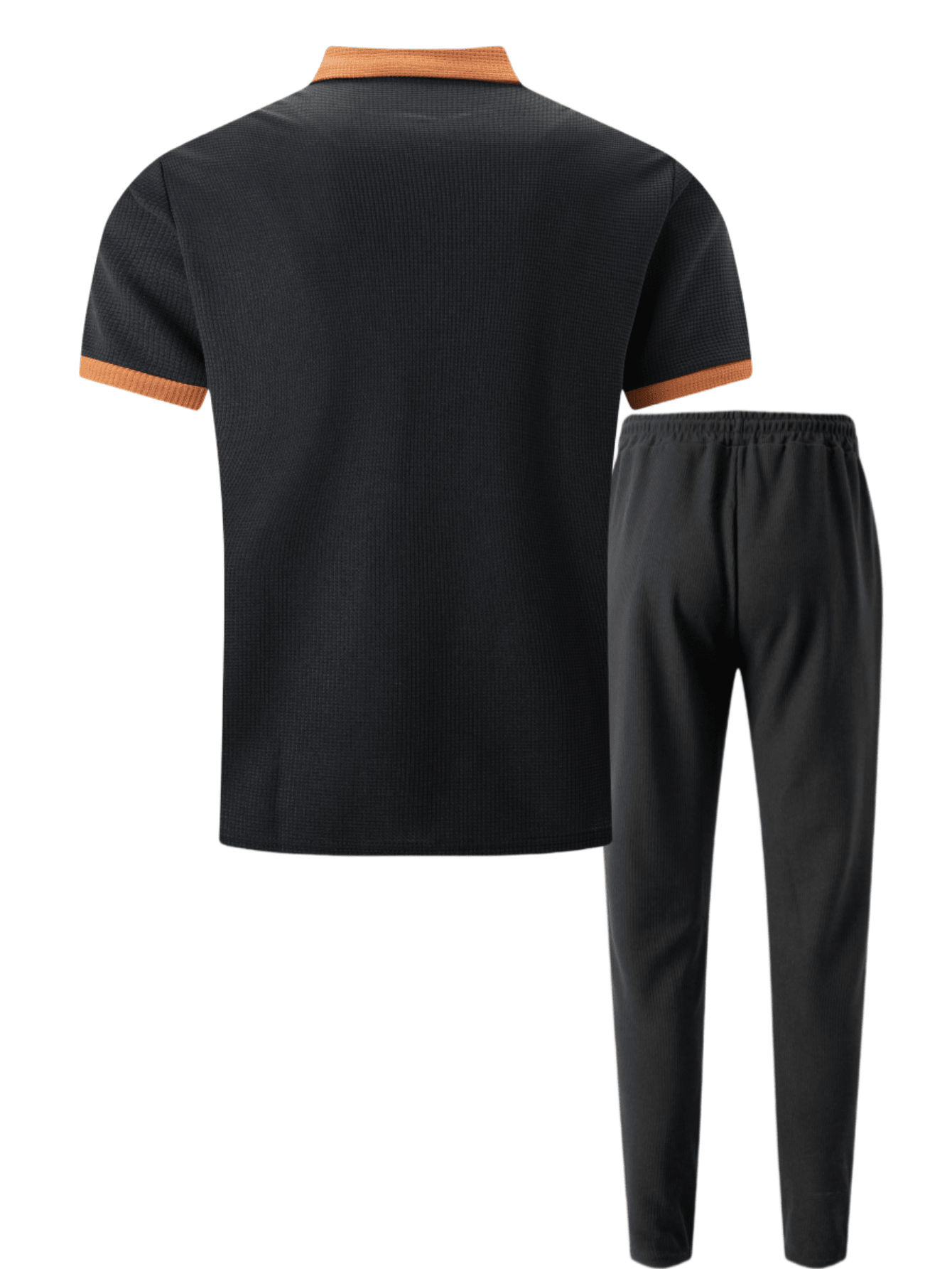 2 pièces Ensemble de sport pour homme, polo à manches courtes casual + pantalon long
