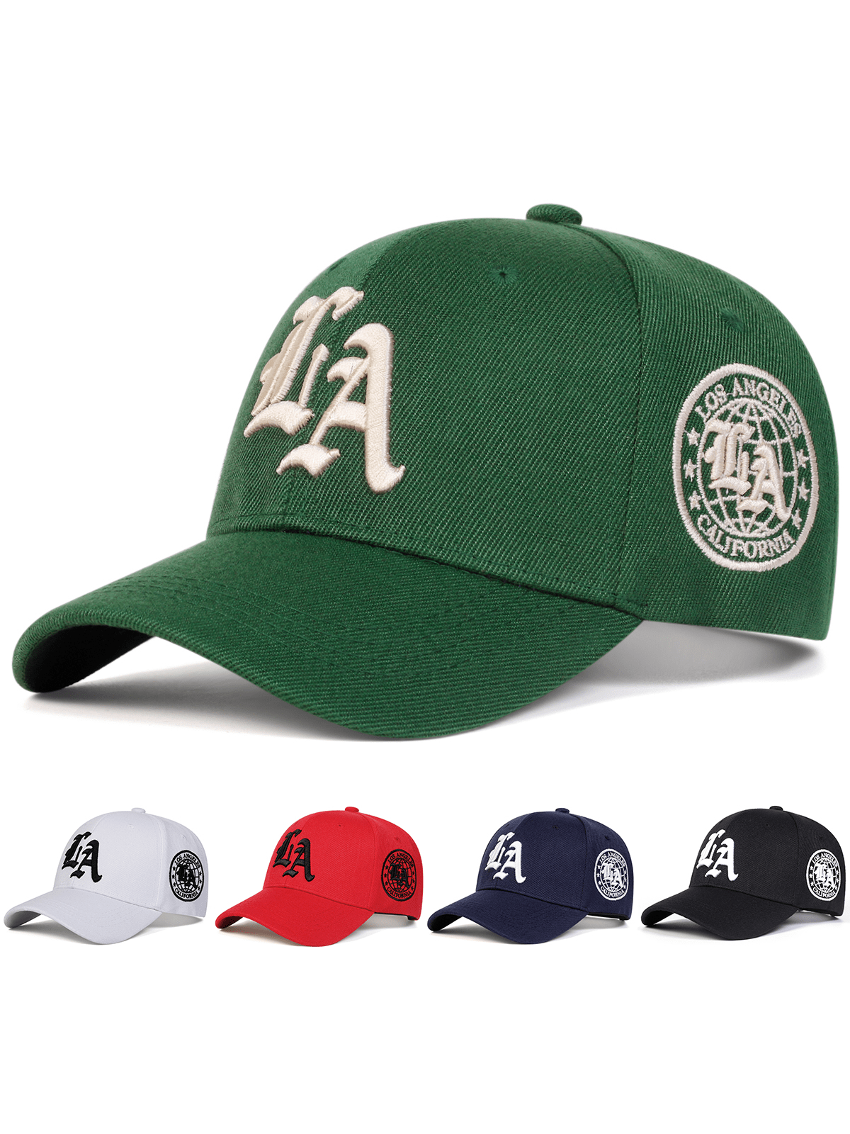 Casquette de baseball brodée style gothique LA pour homme, style streetwear, décontractée, idéale pour le printemps, l'automne, les voyages, la plage et les vacances.