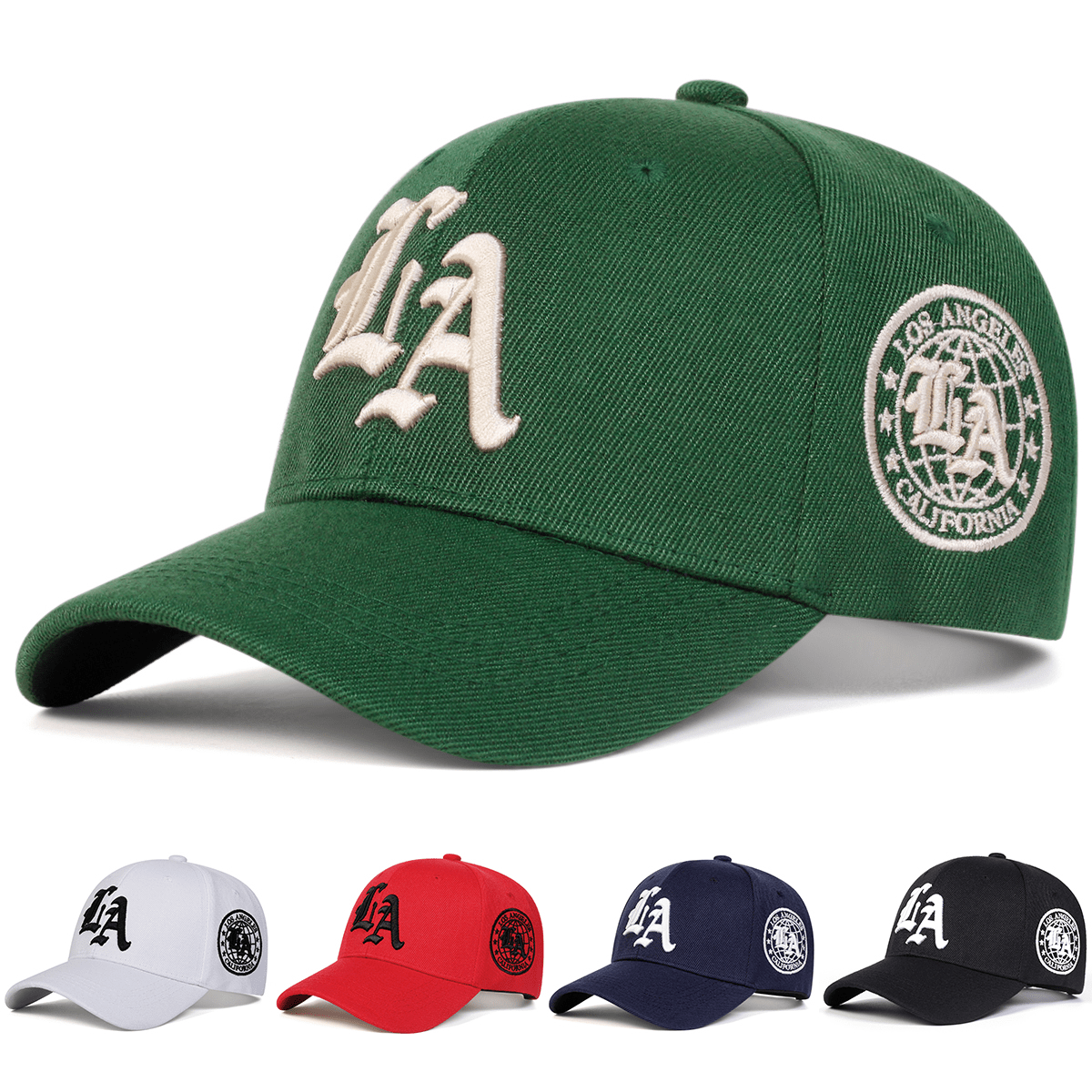 Casquette de baseball brodée style gothique LA pour homme, style streetwear, décontractée, idéale pour le printemps, l'automne, les voyages, la plage et les vacances.