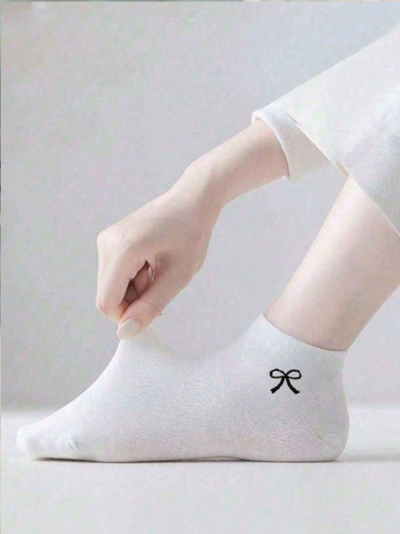 3/9/15 paires de chaussettes invisibles basses pour femmes avec nœud, design simple et mignon pour tous les jours, chaussettes confortables, douces et respirantes pour mocassins, printemps/été/automne