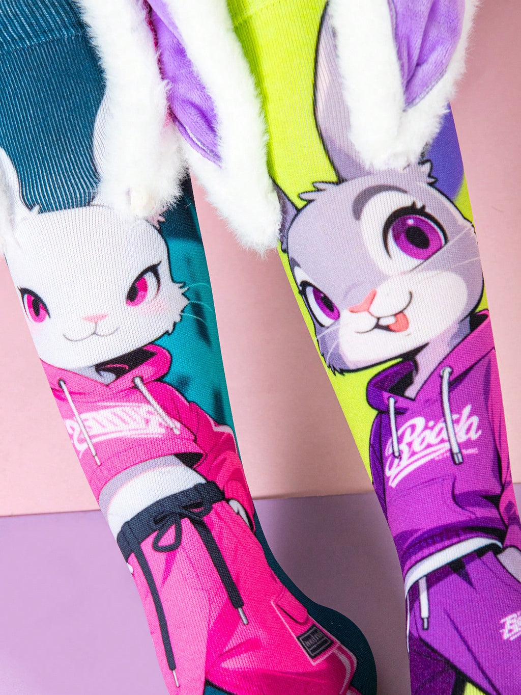 Chaussettes montantes mignonnes avec oreilles de lapin 3D pour enfants, chaussettes de fête élégantes pour enfants, rentrée scolaire, chaussettes de lapin amusantes et élégantes pour les petits fans
