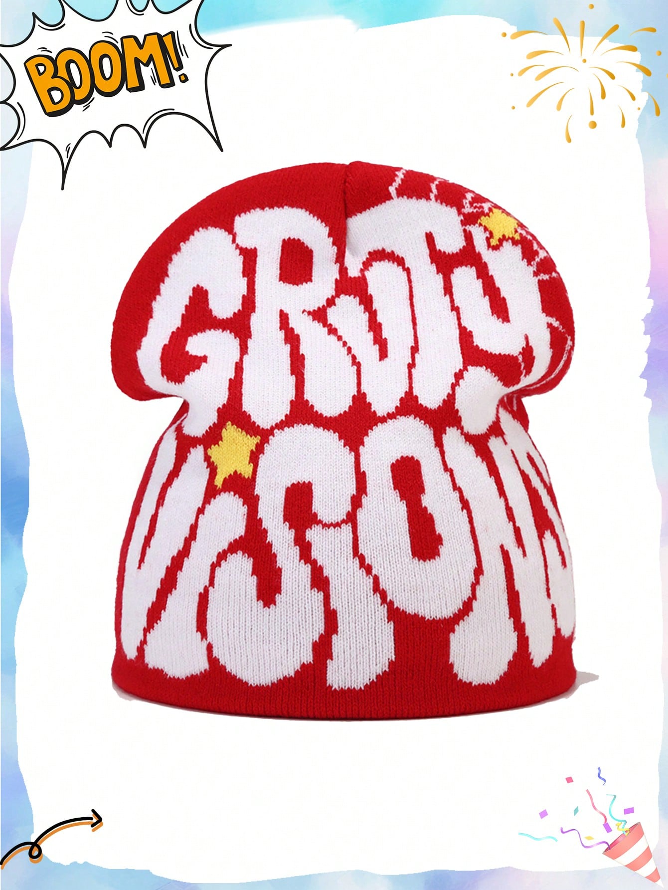 Bonnet tricoté chaud, style Y2K, casquette unisexe à design de lettre acrylique pour hommes et femmes, streetwear décontracté pour l'automne/l'hiver