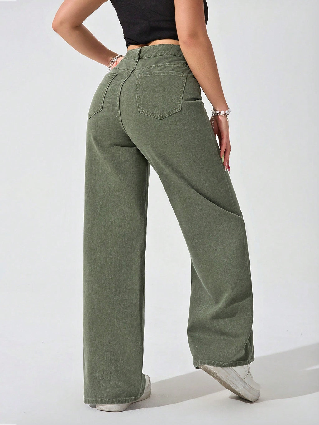 SHEIN EZwear Jean Droit Taille Haute