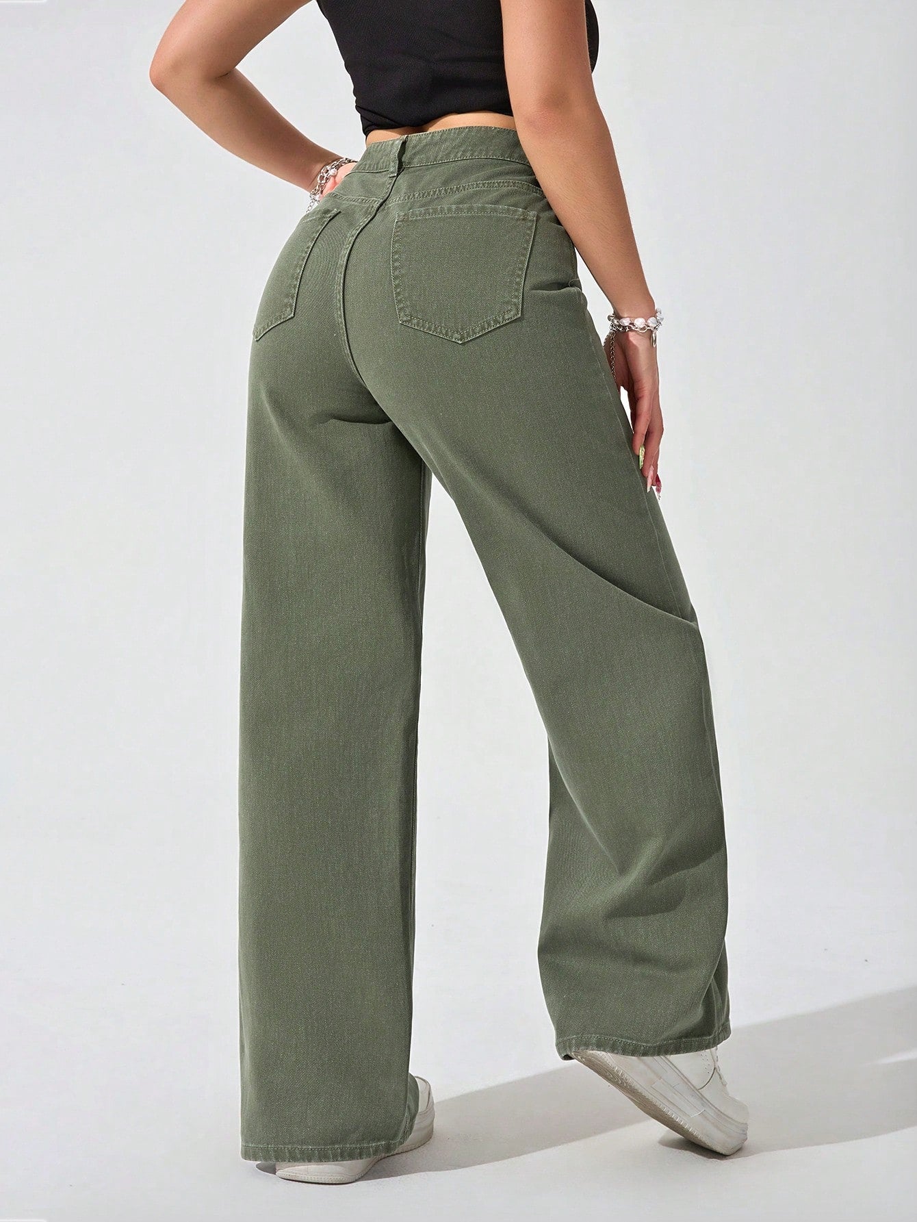 SHEIN EZwear Jean Droit Taille Haute