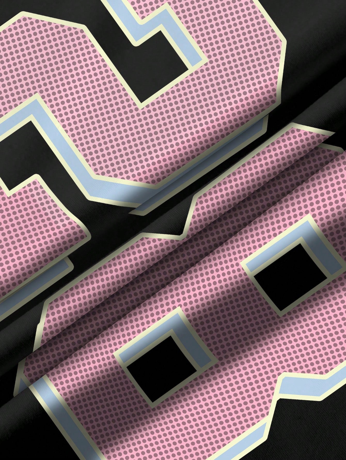 T-shirt stylé  pour femmes avec combinaison rétro de points et de lettres numériques