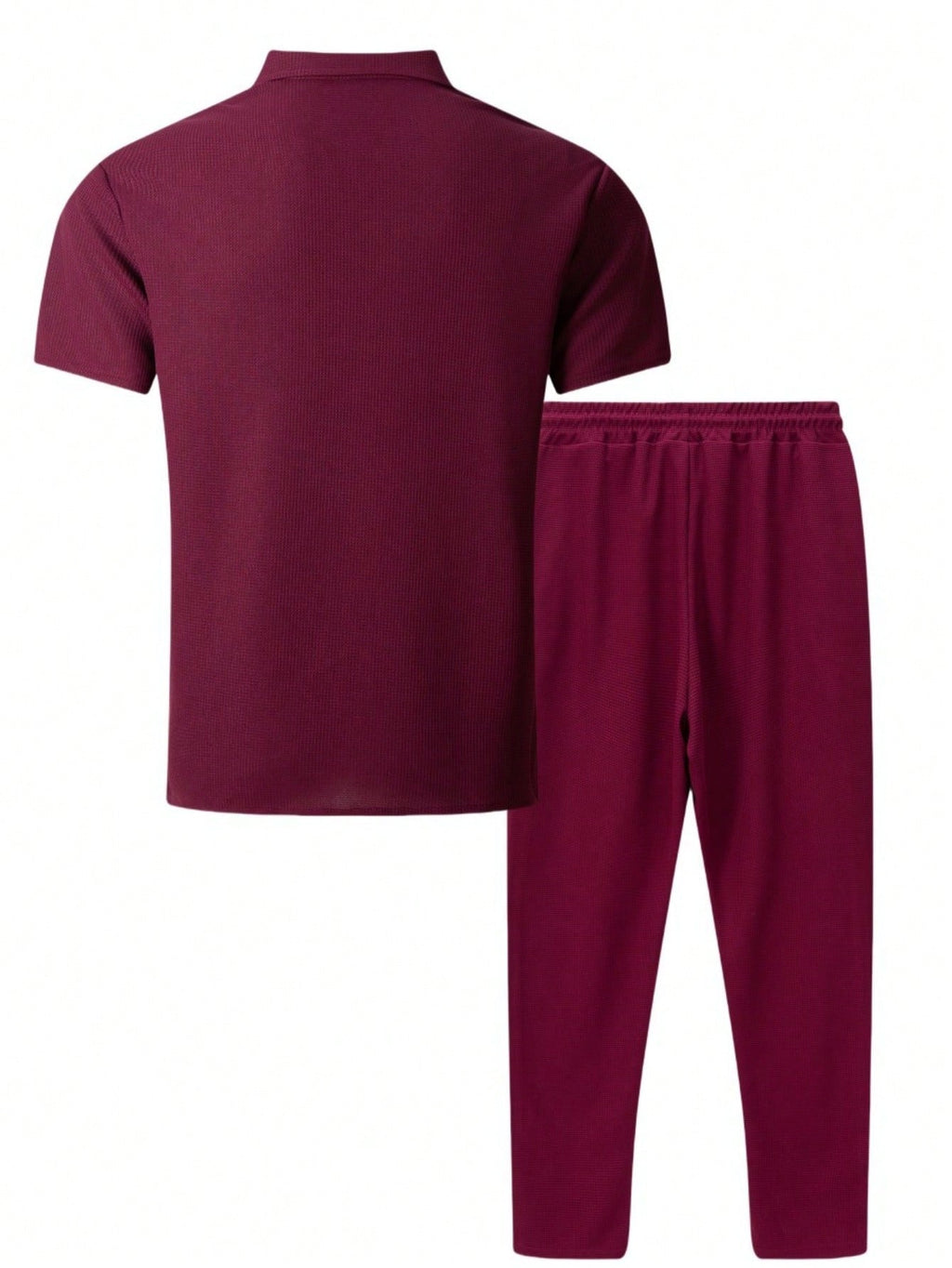 2 pièces Chemise décontractée mode homme avec boutons argentés contrastants, grandes poches et col châle + pantalon, tenue de printemps/été
