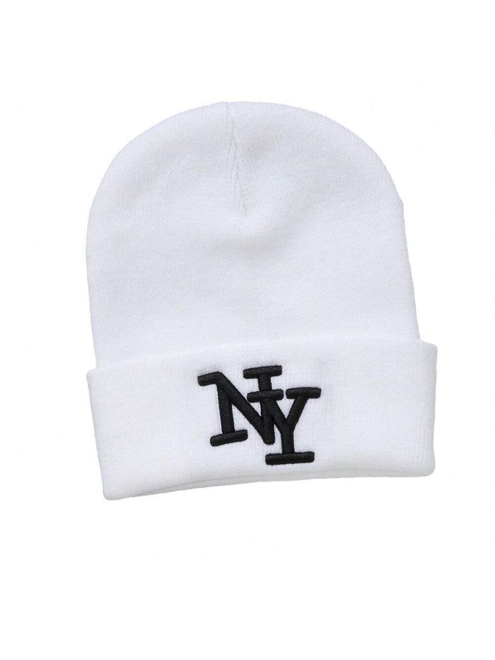 1/2/3 pièces Chapeau bonnet tricoté premium coupe-vent à la mode avec lettres brodées pour hommes et femmes, casquette élastique style hip hop pour tenue d'automne